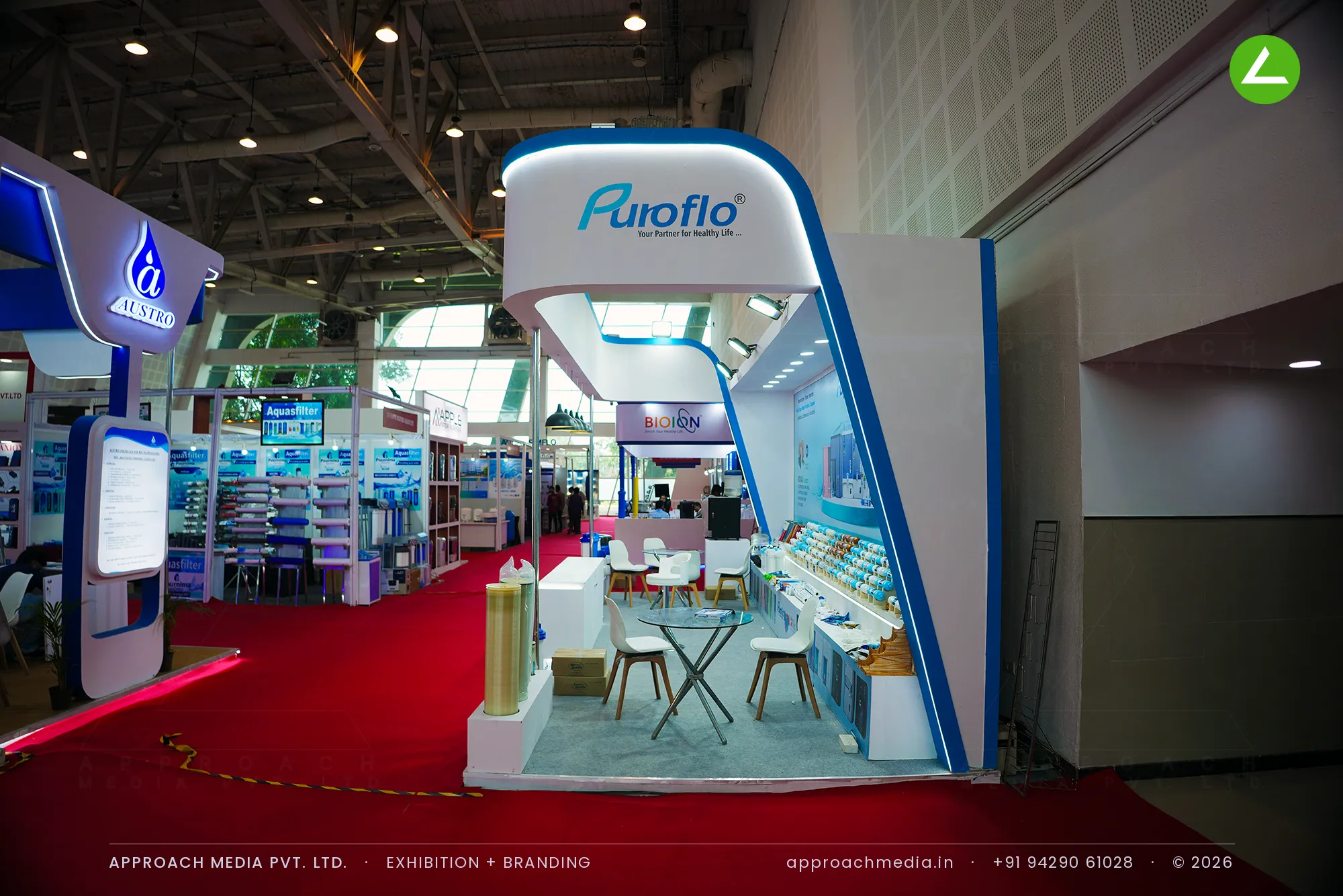 Puroflo at WAPTAG Water Expo Gandhinagar - 18 sqm exhibition stall design — photo 2