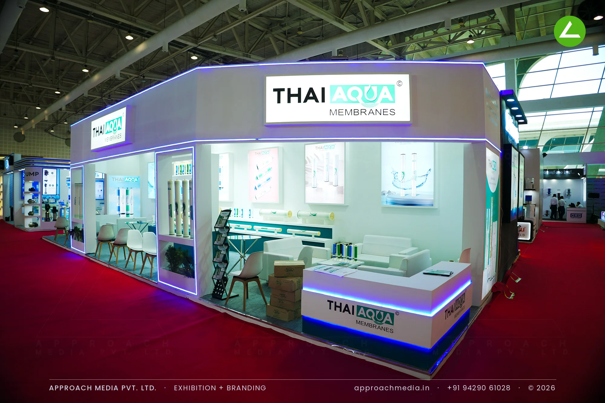 Thai Aqua Membranes: 56 sqm exhibition stall design at WAPTAG Water Expo Gandhinagar — photo 3