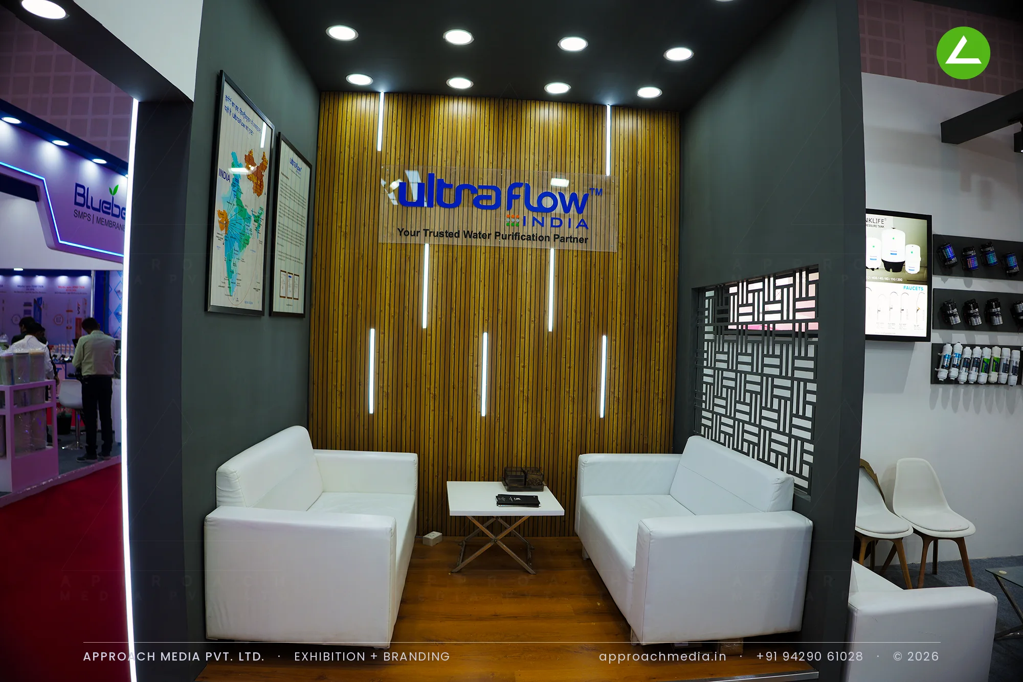 Ultraflow India brings a dark shell to WAPTAG Water Expo Gandhinagar exhibition stall design — photo 2