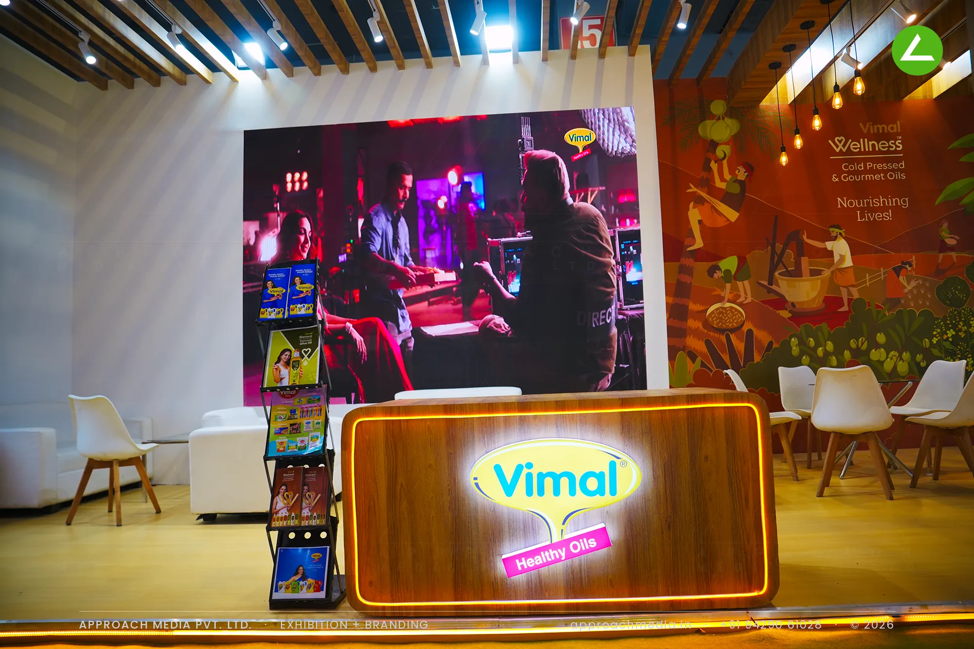 Vimal at Aahar New Delhi: a wood-led exhibition stall design for dairy and oils — photo 4