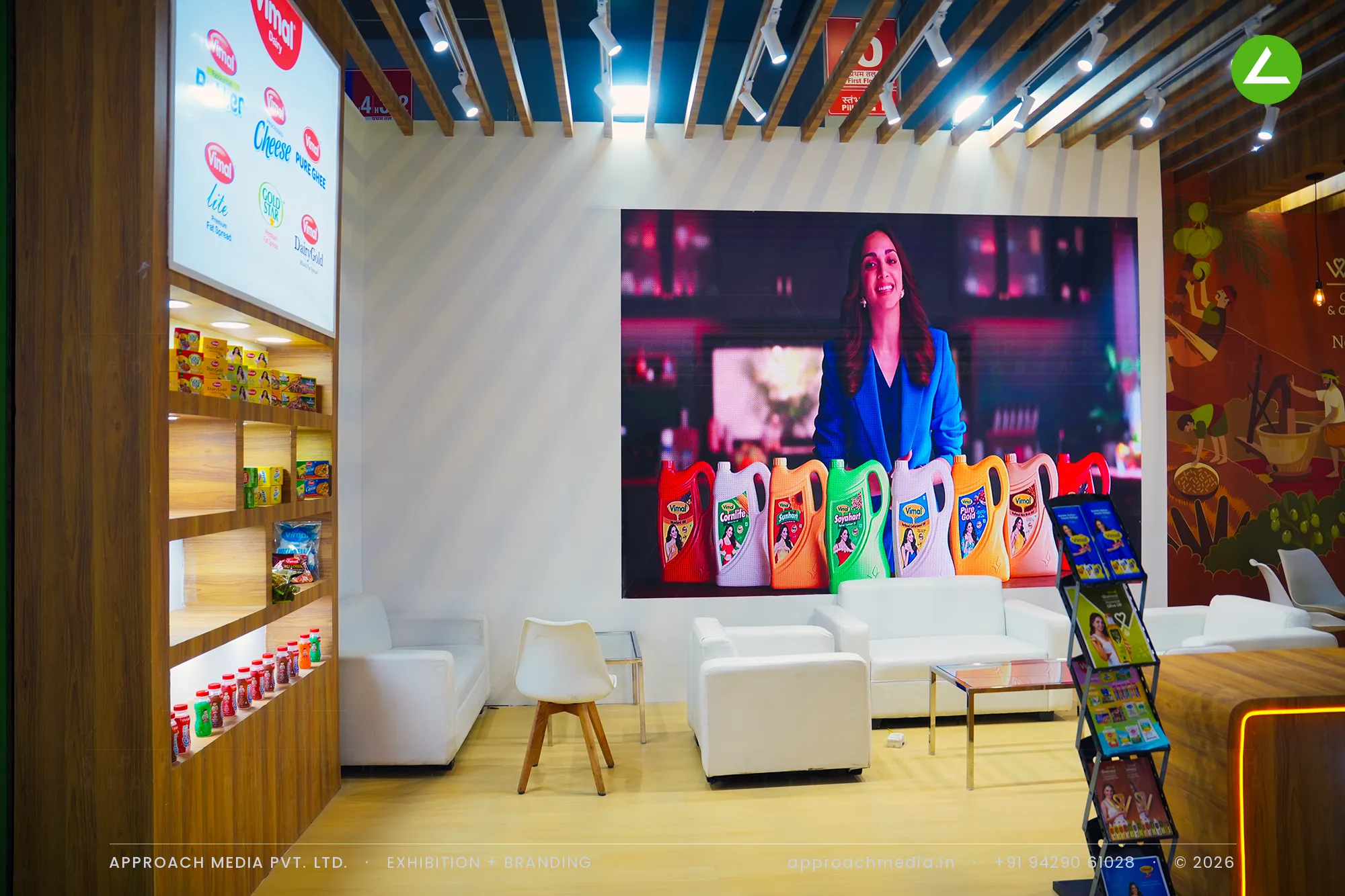 Vimal at Aahar New Delhi: a wood-led exhibition stall design for dairy and oils — photo 3