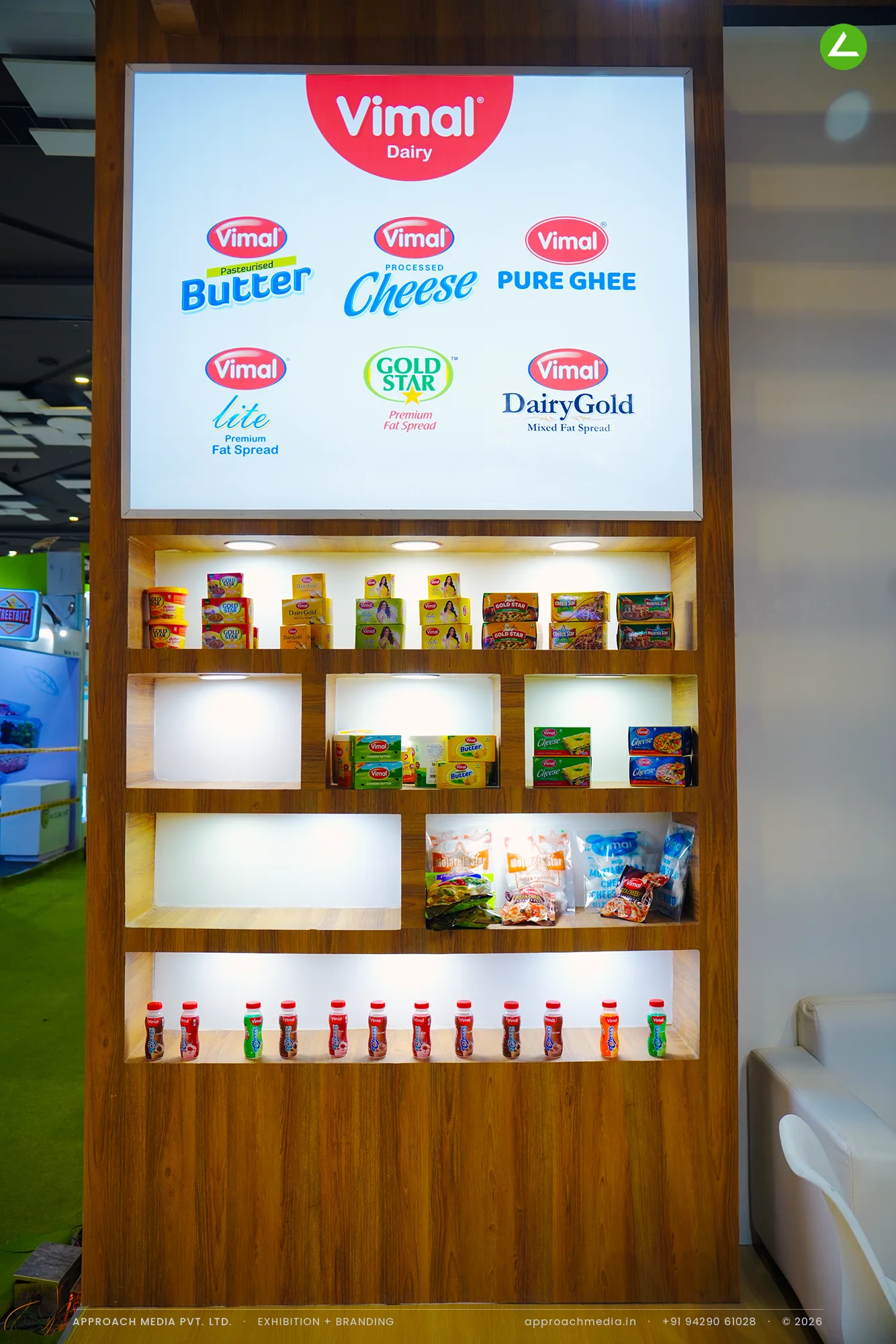 Vimal at Aahar New Delhi: a wood-led exhibition stall design for dairy and oils — photo 2