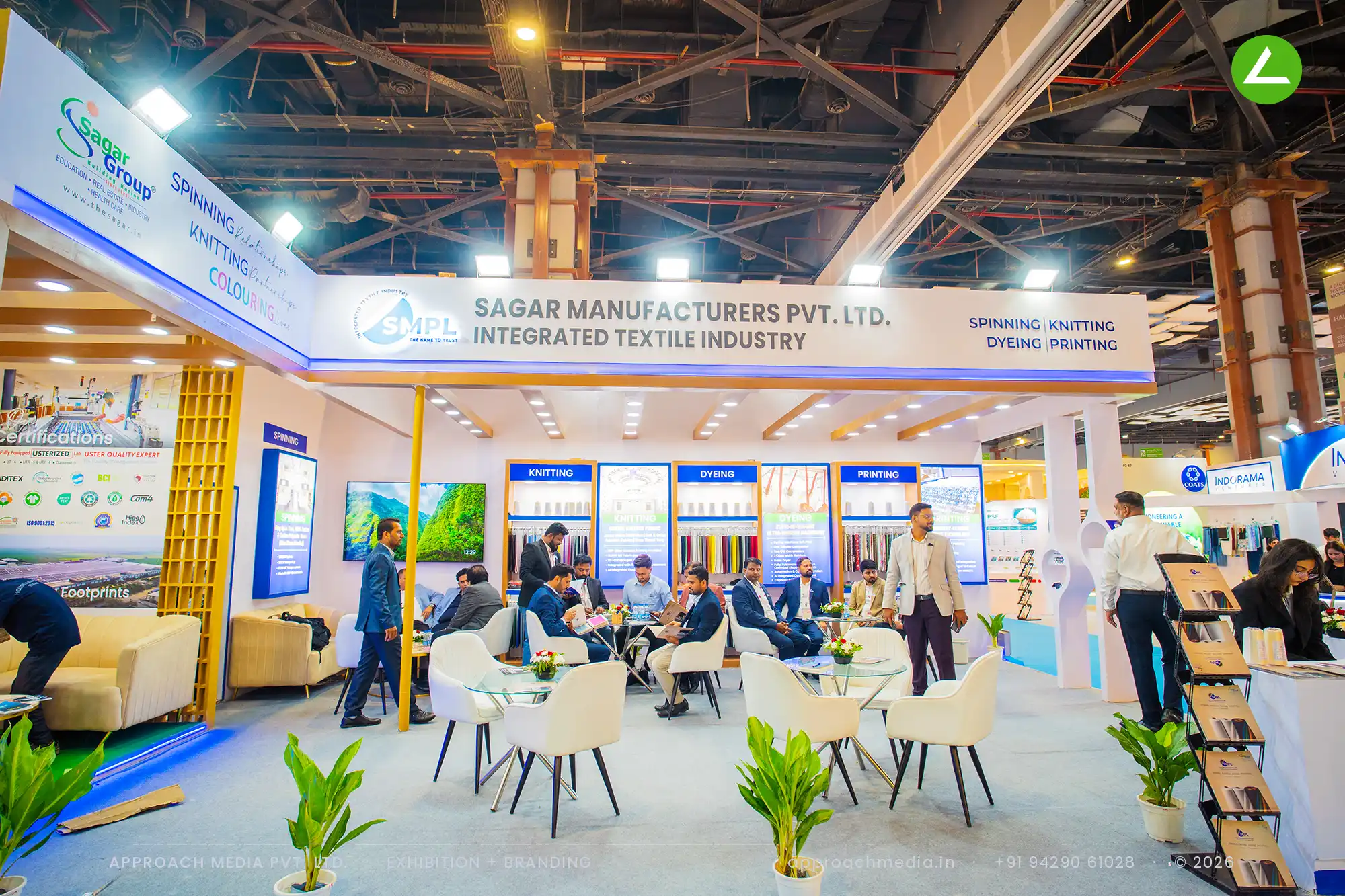 Sagar Manufactures Pvt. Ltd.: 60 sqm Exhibition Stall Design at Bharat Tex New Delhi 2026 — photo 4