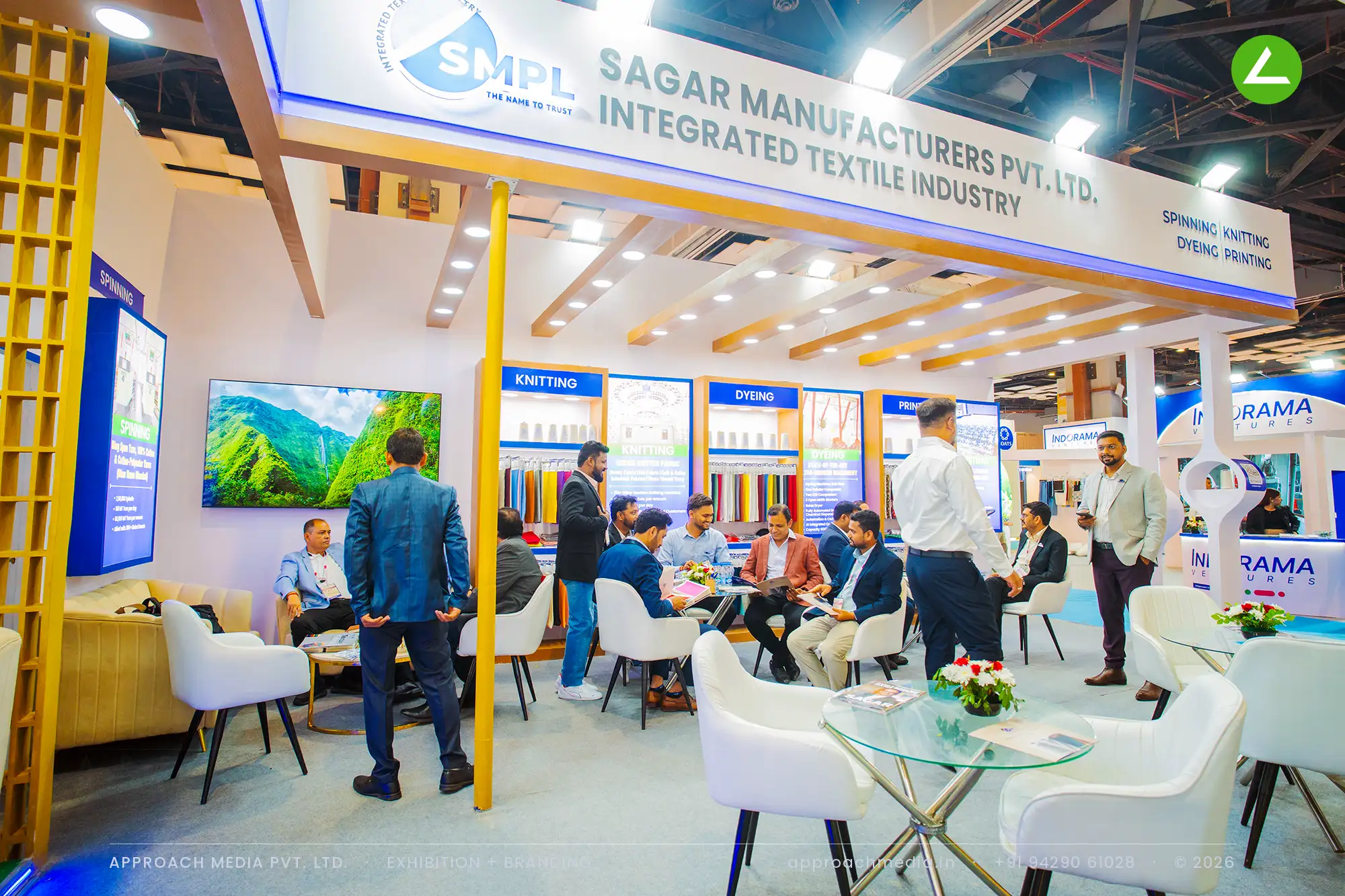 Sagar Manufactures Pvt. Ltd.: 60 sqm Exhibition Stall Design at Bharat Tex New Delhi 2026 — photo 3