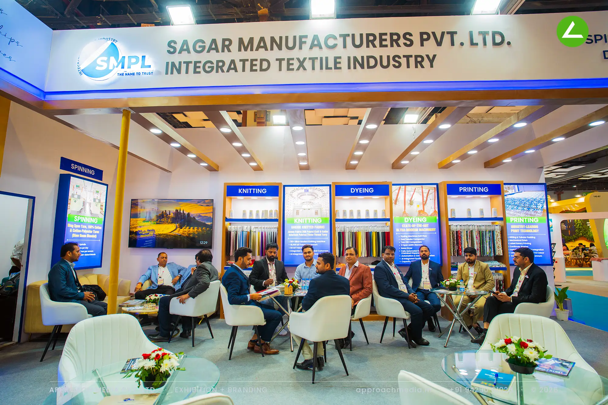 Sagar Manufactures Pvt. Ltd.: 60 sqm Exhibition Stall Design at Bharat Tex New Delhi 2026 — photo 2