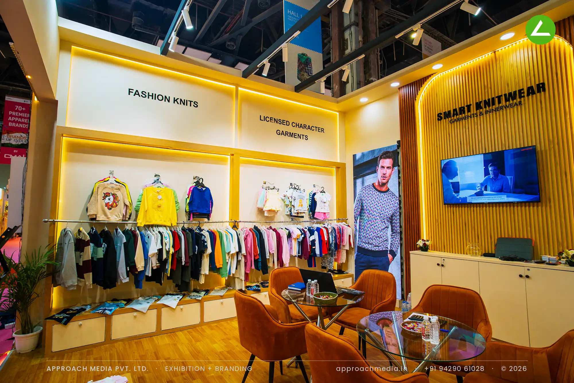 Smart Knitwear: 30 sqm Exhibition Stall Design at Bharat Tex New Delhi 2026 — photo 4