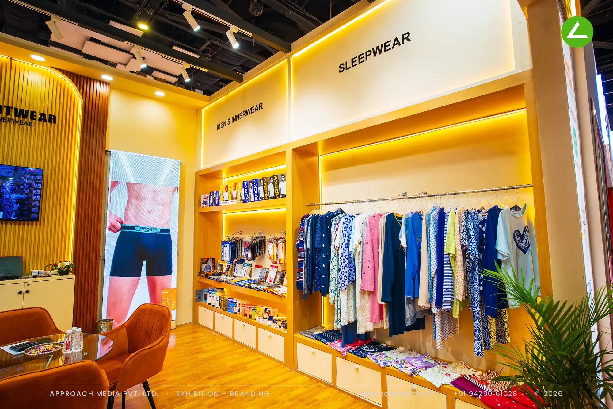 Smart Knitwear: 30 sqm Exhibition Stall Design at Bharat Tex New Delhi 2026 — photo 3