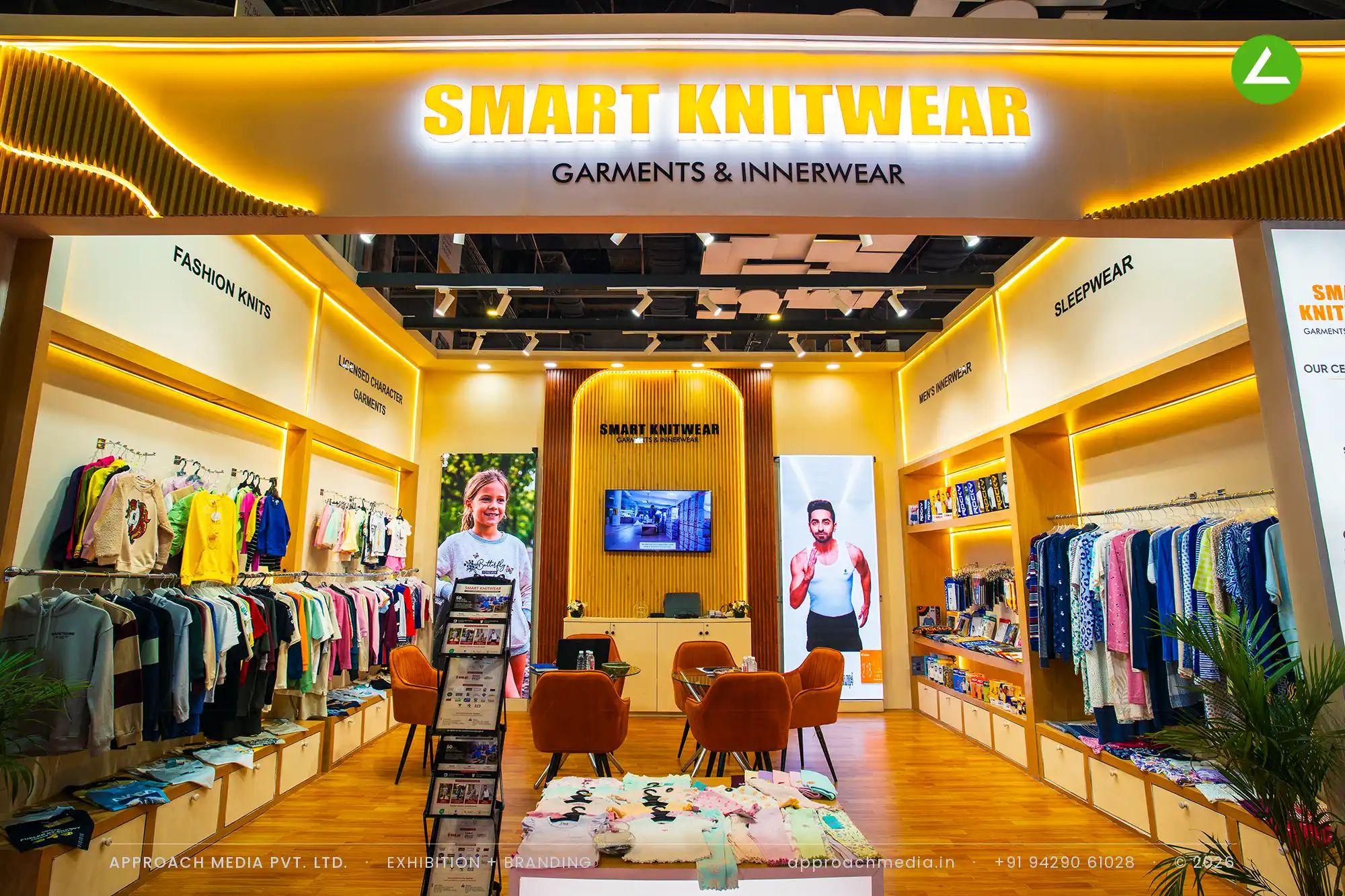 Smart Knitwear: 30 sqm Exhibition Stall Design at Bharat Tex New Delhi 2026 — photo 2