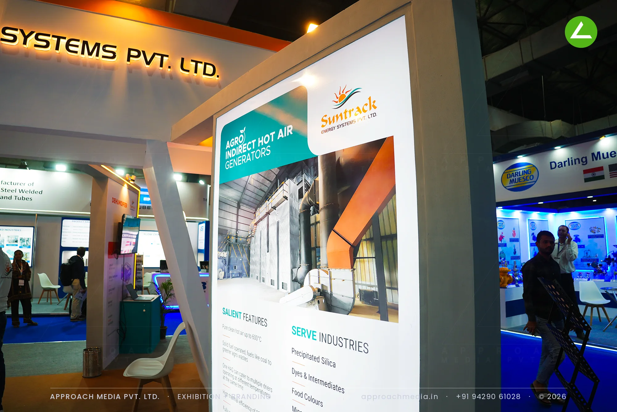 Suntrack Energy Systems: 66 sqm exhibition stall design at ChemTECH Mumbai — photo 3