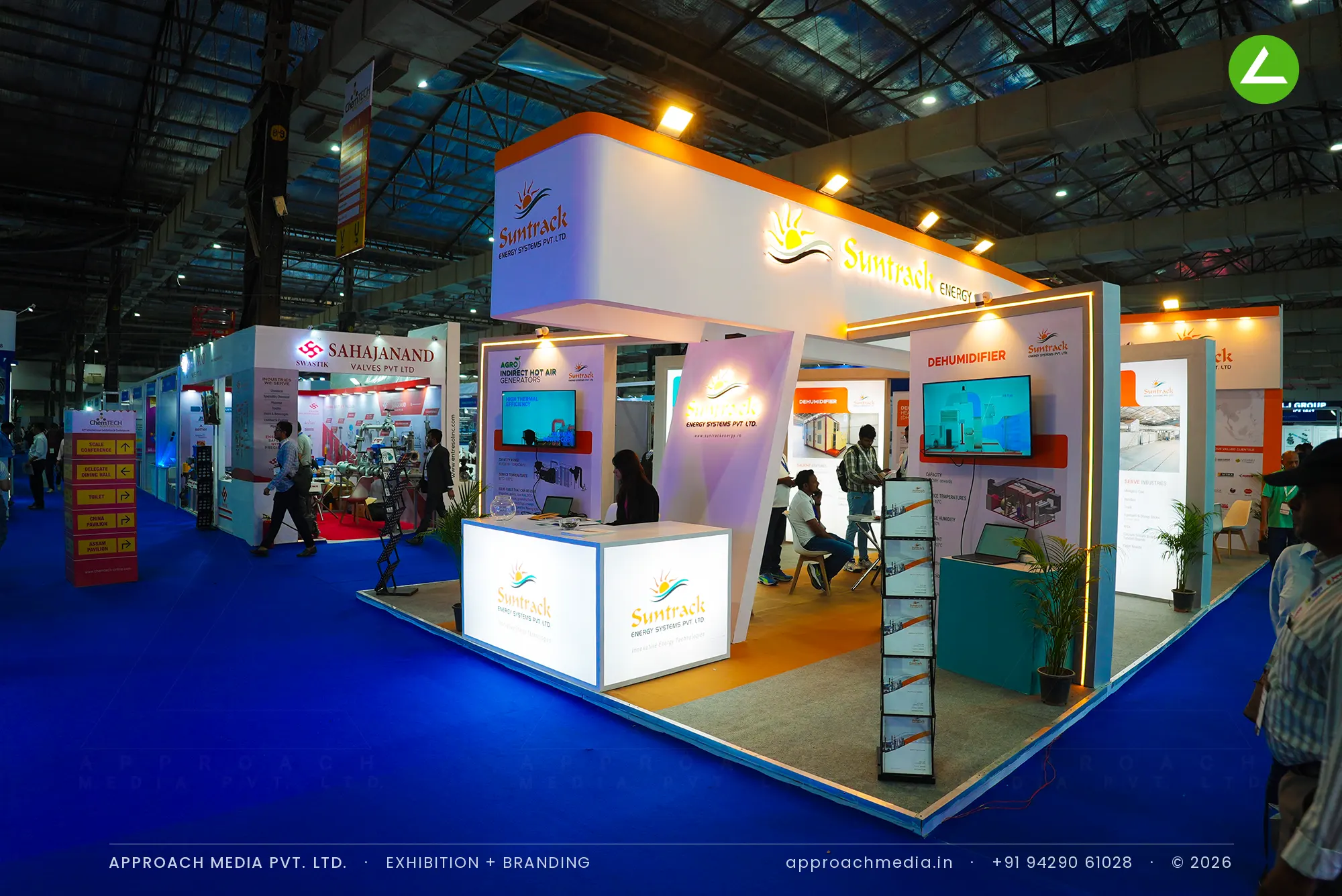 Suntrack Energy Systems: 66 sqm exhibition stall design at ChemTECH Mumbai — photo 2