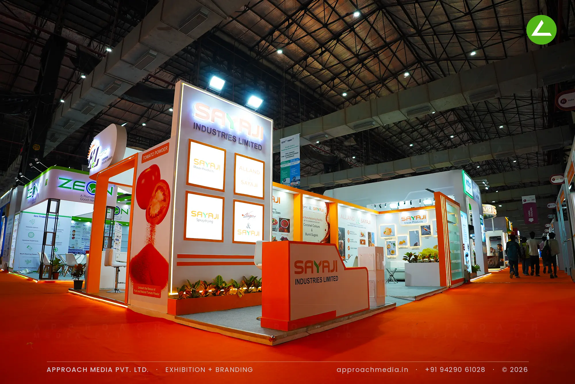 Sayaji Industries Limited: 24 sqm Exhibition Stall Design at Fi India Mumbai 2026 — photo 3