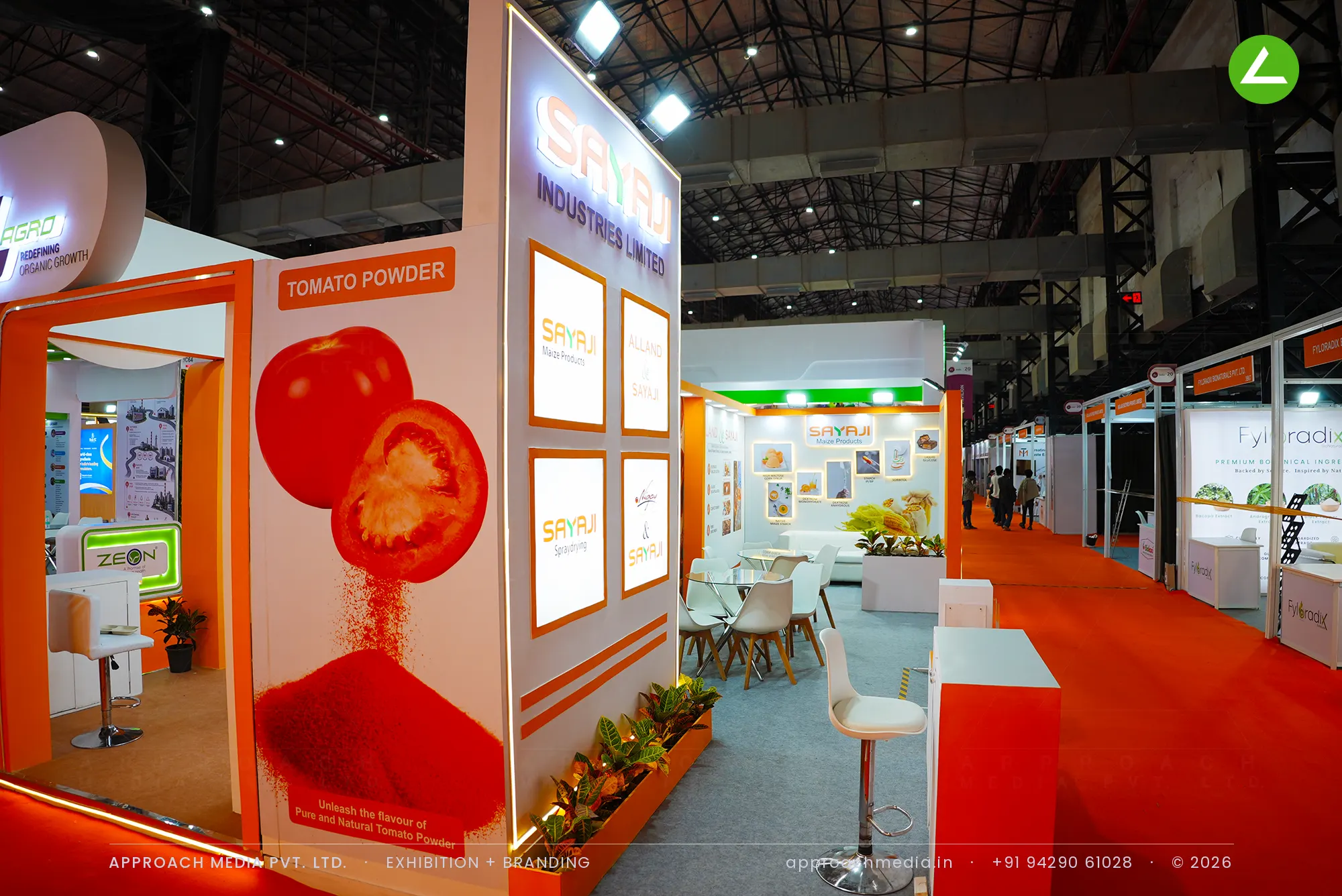 Sayaji Industries Limited: 24 sqm Exhibition Stall Design at Fi India Mumbai 2026 — photo 4