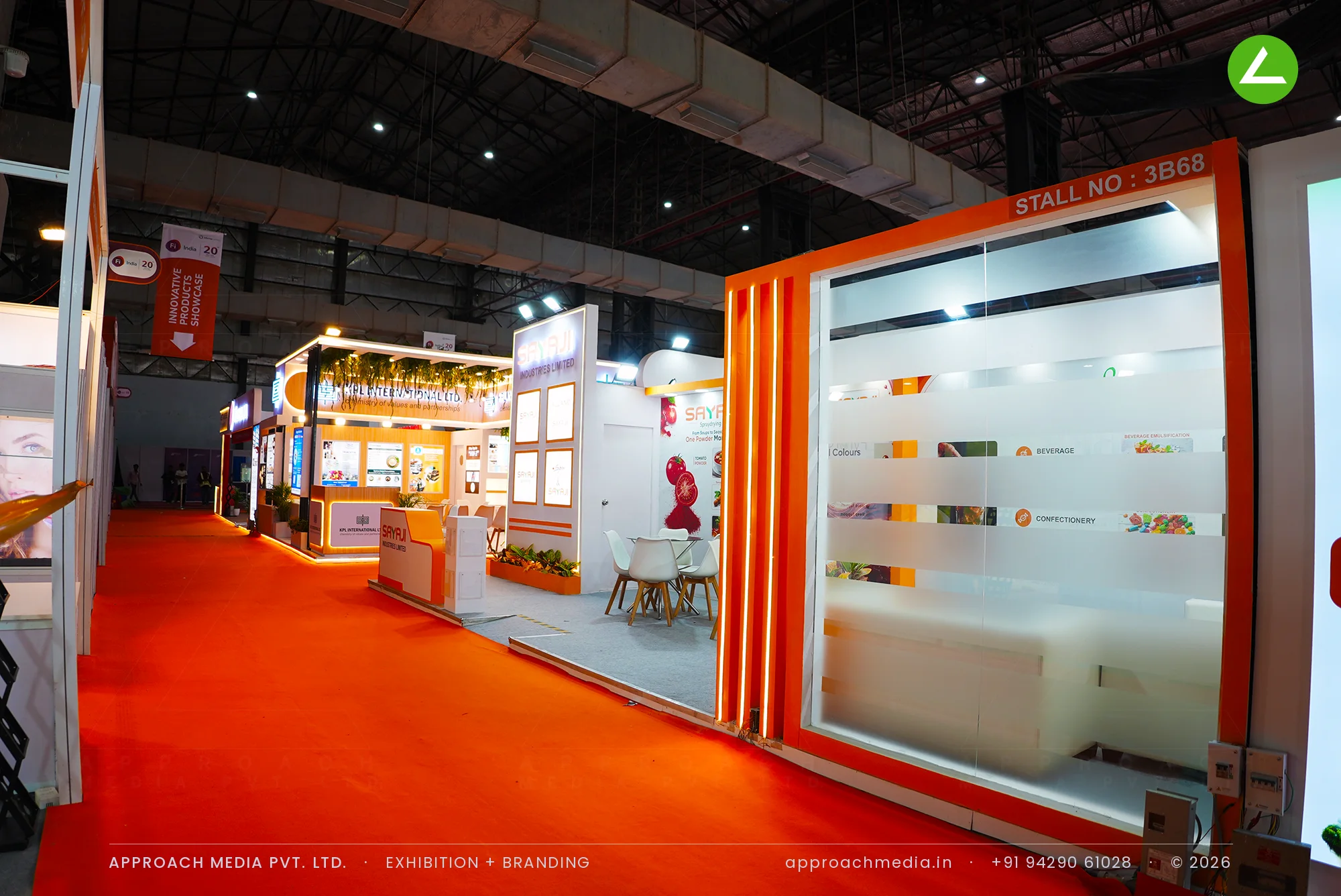 Sayaji Industries Limited: 24 sqm Exhibition Stall Design at Fi India Mumbai 2026 — photo 2