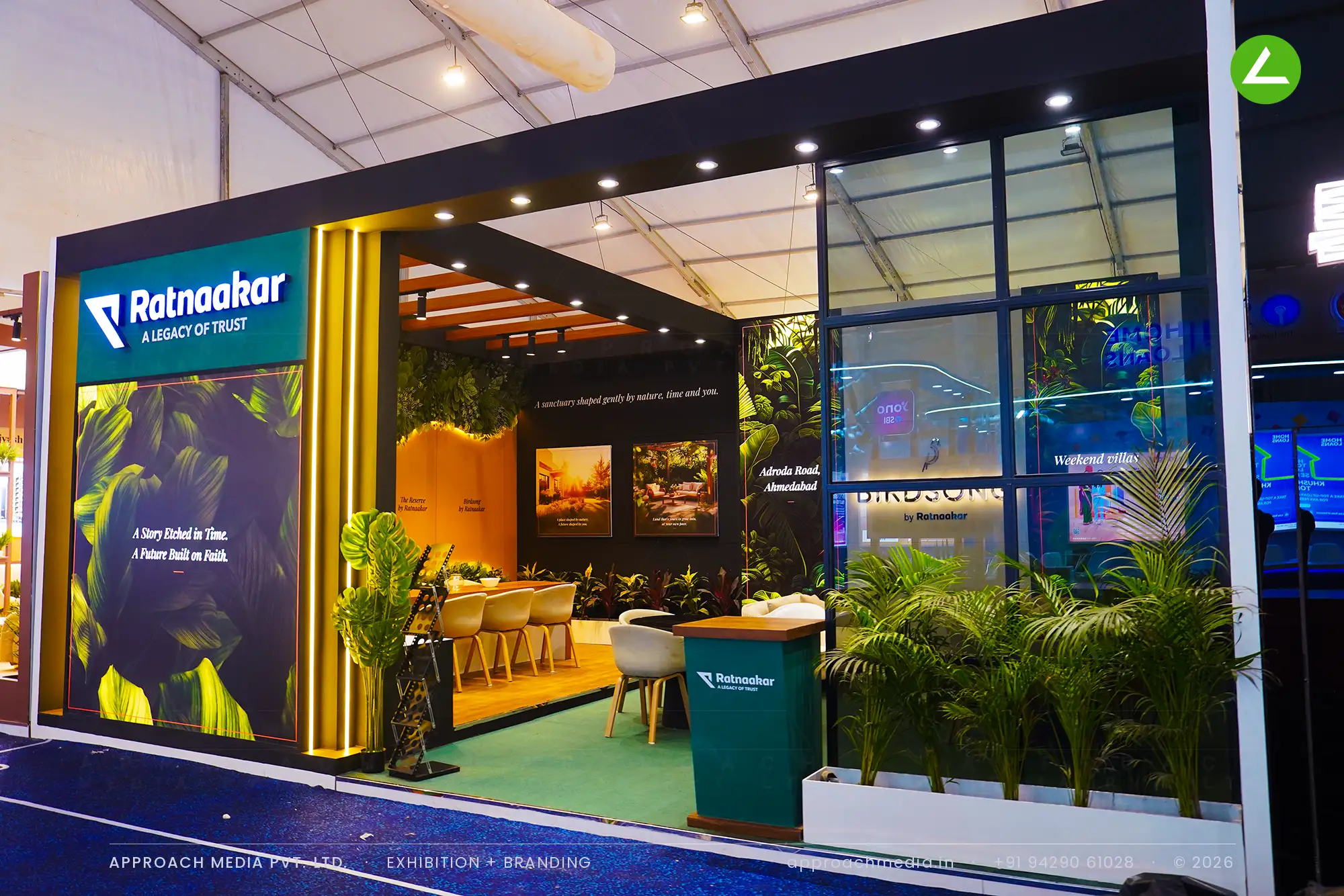 Birdsong by Ratnaakar: exhibition stall design at GIHED Property Show Ahmedabad, 48 sqm — photo 3