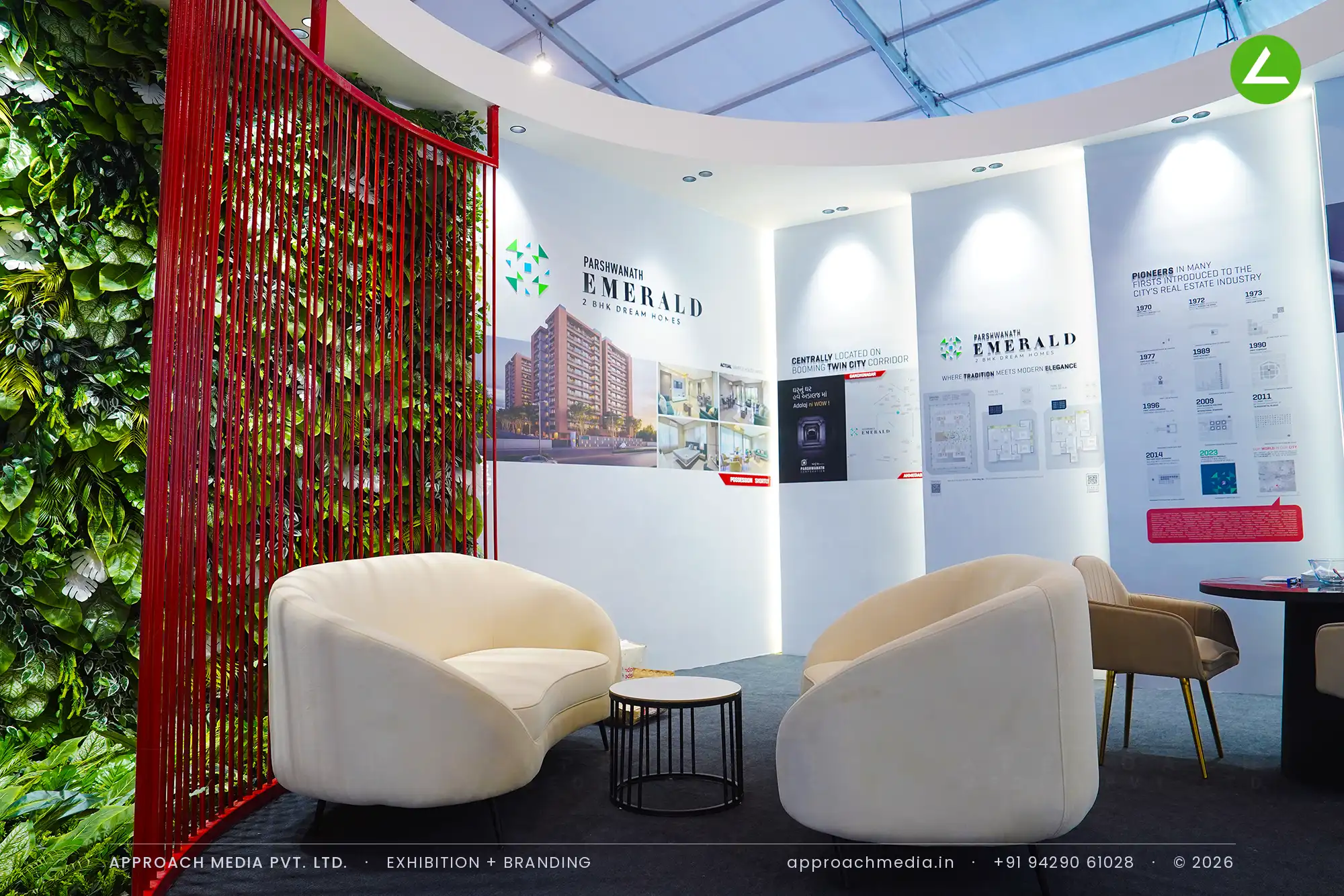 Parshwanath Corporation exhibition stall design at GIHED Property Show Ahmedabad, 54 sqm — photo 3
