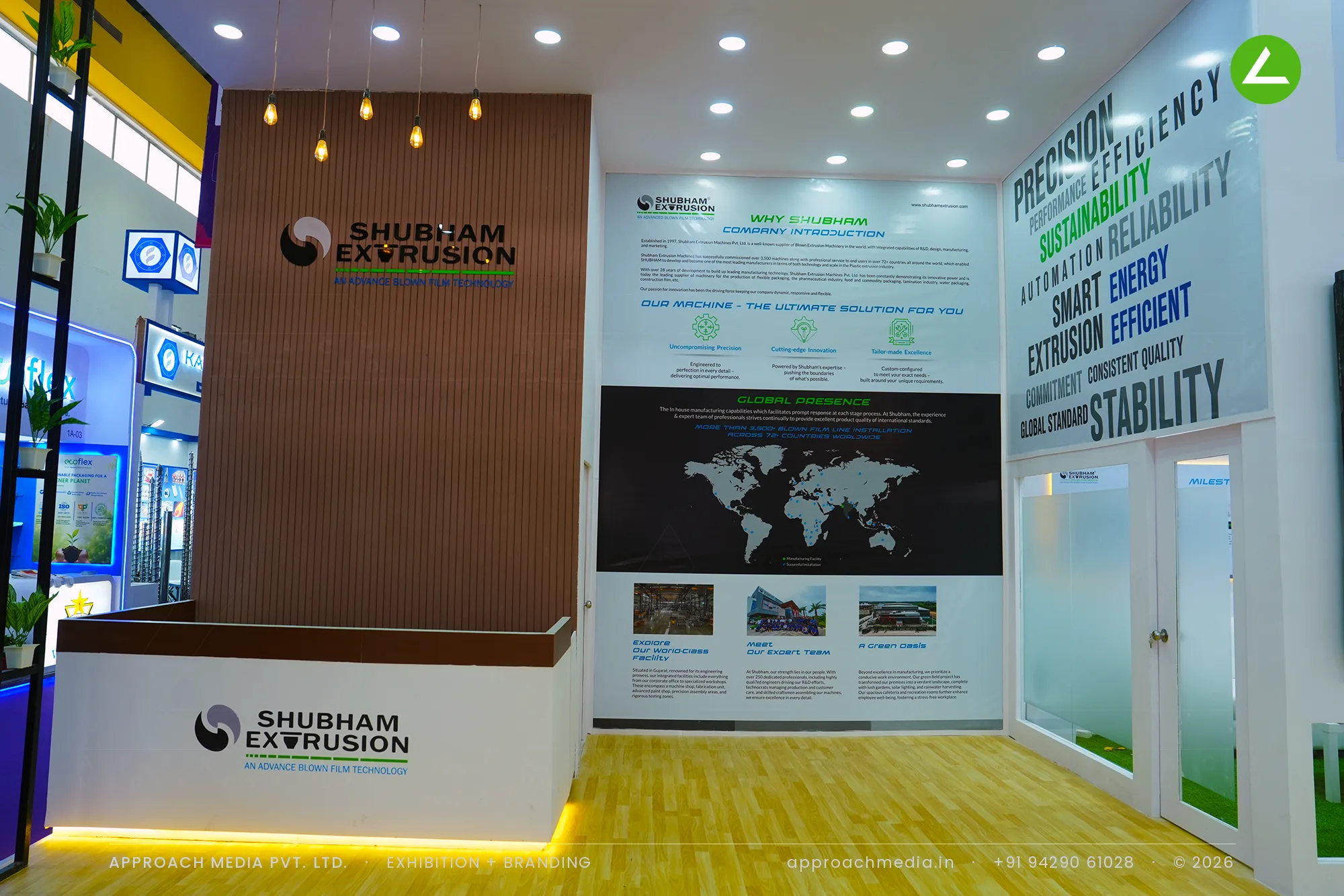 Shubham Extrusan: 130 sqm Exhibition Stall Design at Hiplex Hyderabad 2026 — photo 3