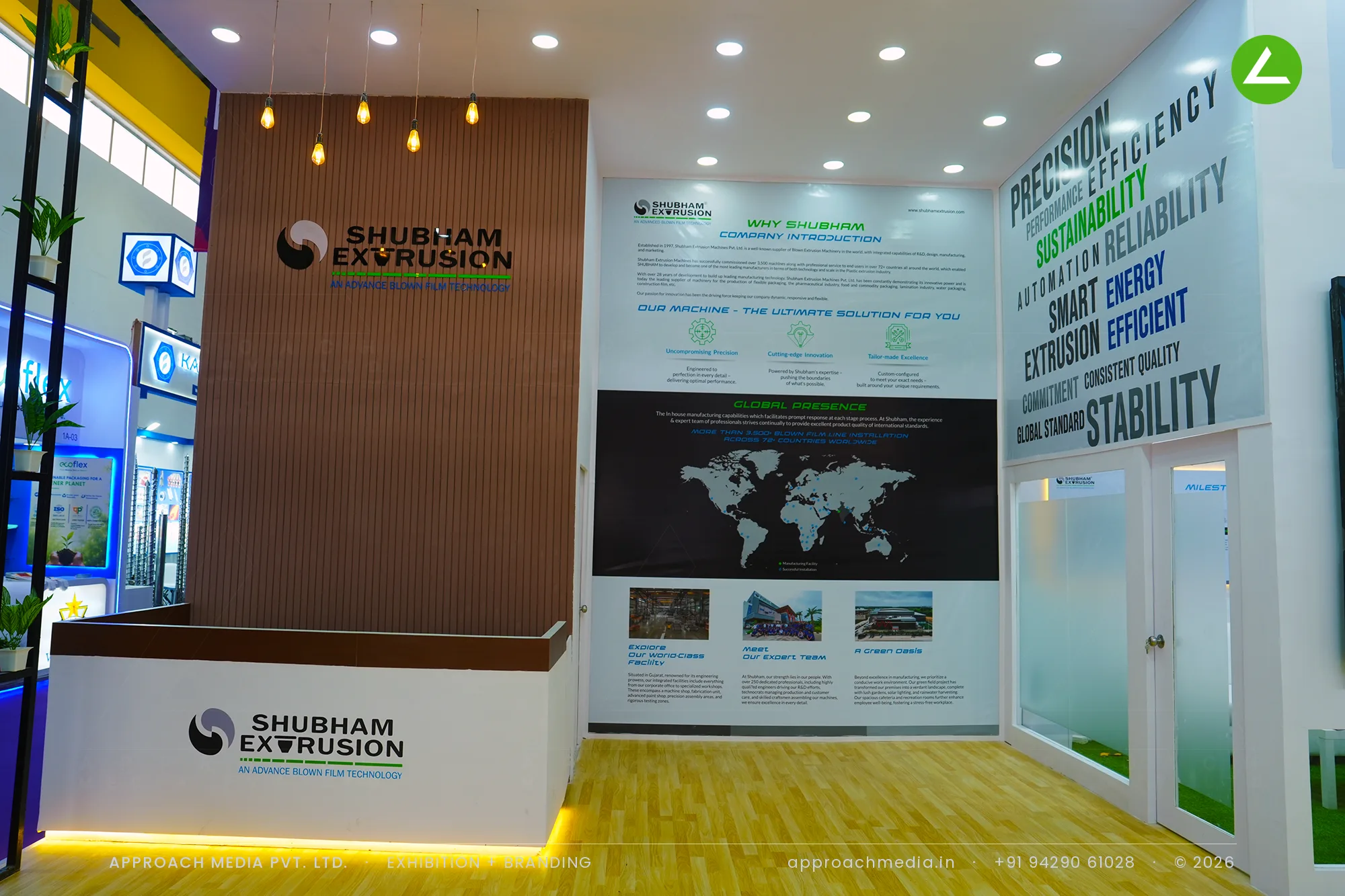 Shubham Extrusan: 130 sqm Exhibition Stall Design at Hiplex Hyderabad 2026 — photo 4
