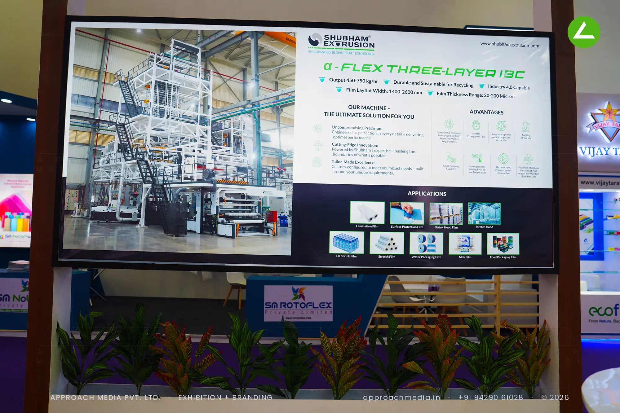 Shubham Extrusan: 130 sqm Exhibition Stall Design at Hiplex Hyderabad 2026 — photo 2