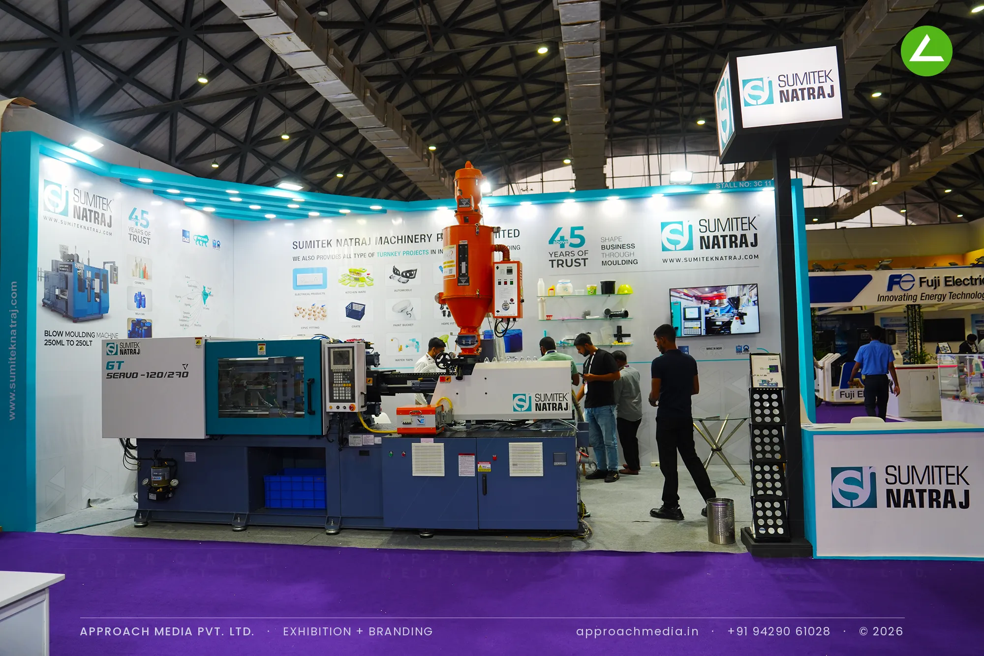 Sumitek Natraj: 32 sqm Exhibition Stall Design at Hiplex Hyderabad 2026 — photo 2
