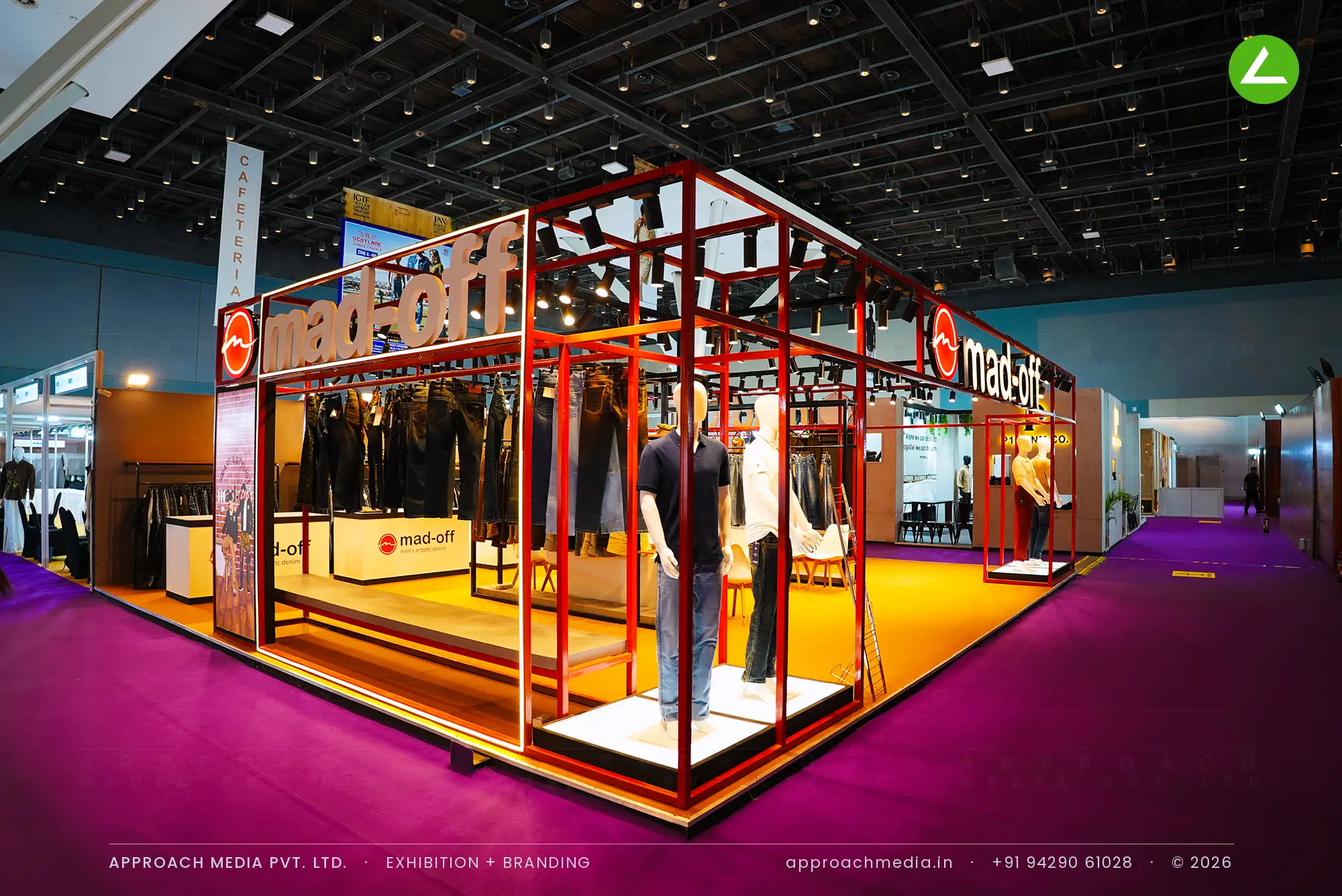 Madoff: 90 sqm Exhibition Stall Design at IGTF Man Expo Mumbai 2026 — photo 2