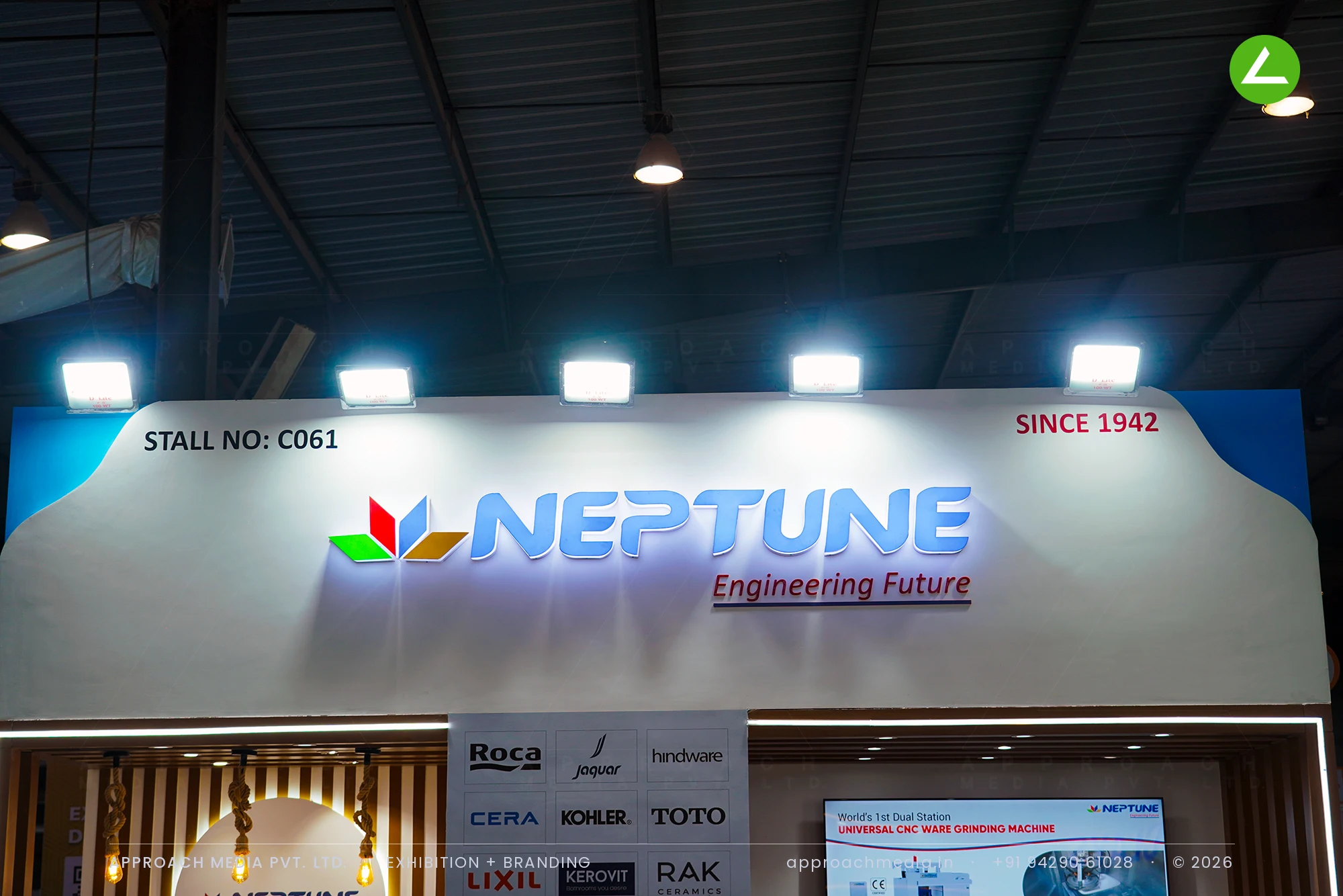Neptune Exhibition Stall Design at Indian Ceramics Asia Gandhinagar 2026 — photo 4