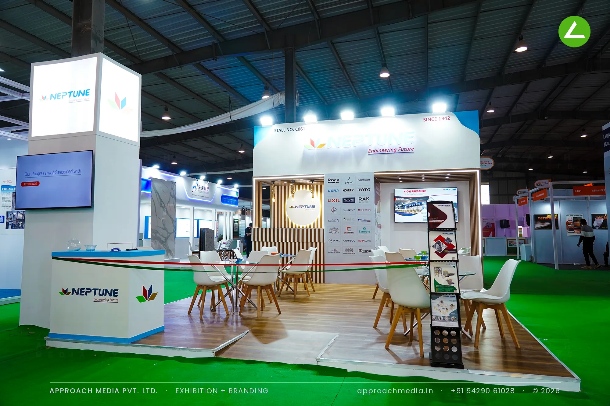 Neptune Exhibition Stall Design at Indian Ceramics Asia Gandhinagar 2026 — photo 2
