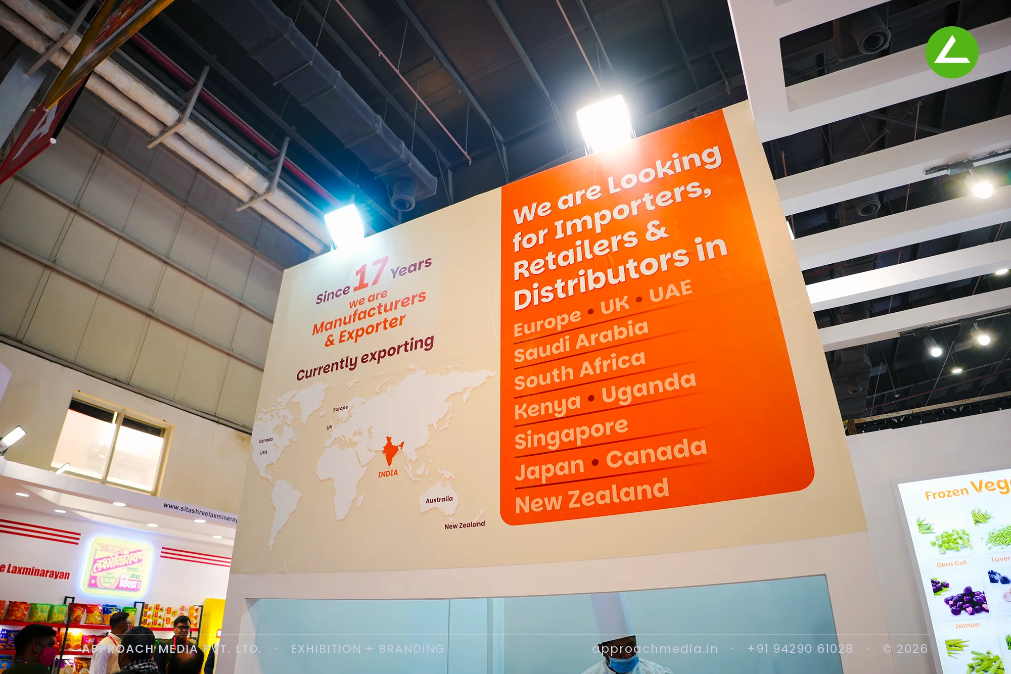 Patidar Exports Exhibition Stall Design at Indusfood, Greater Noida 2026 — photo 2