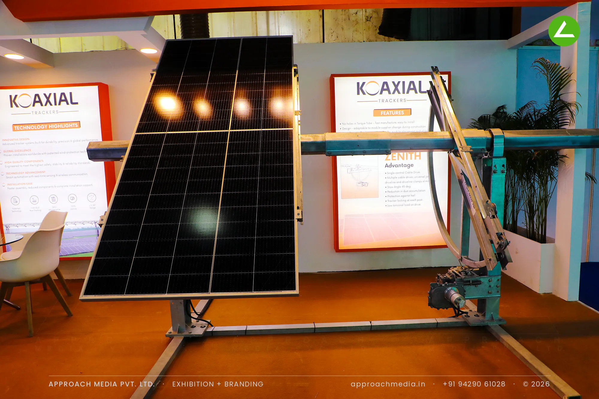 Koaxial Trackers Exhibition Stall Design at Intersolar India Gandhinagar 2026 — photo 4