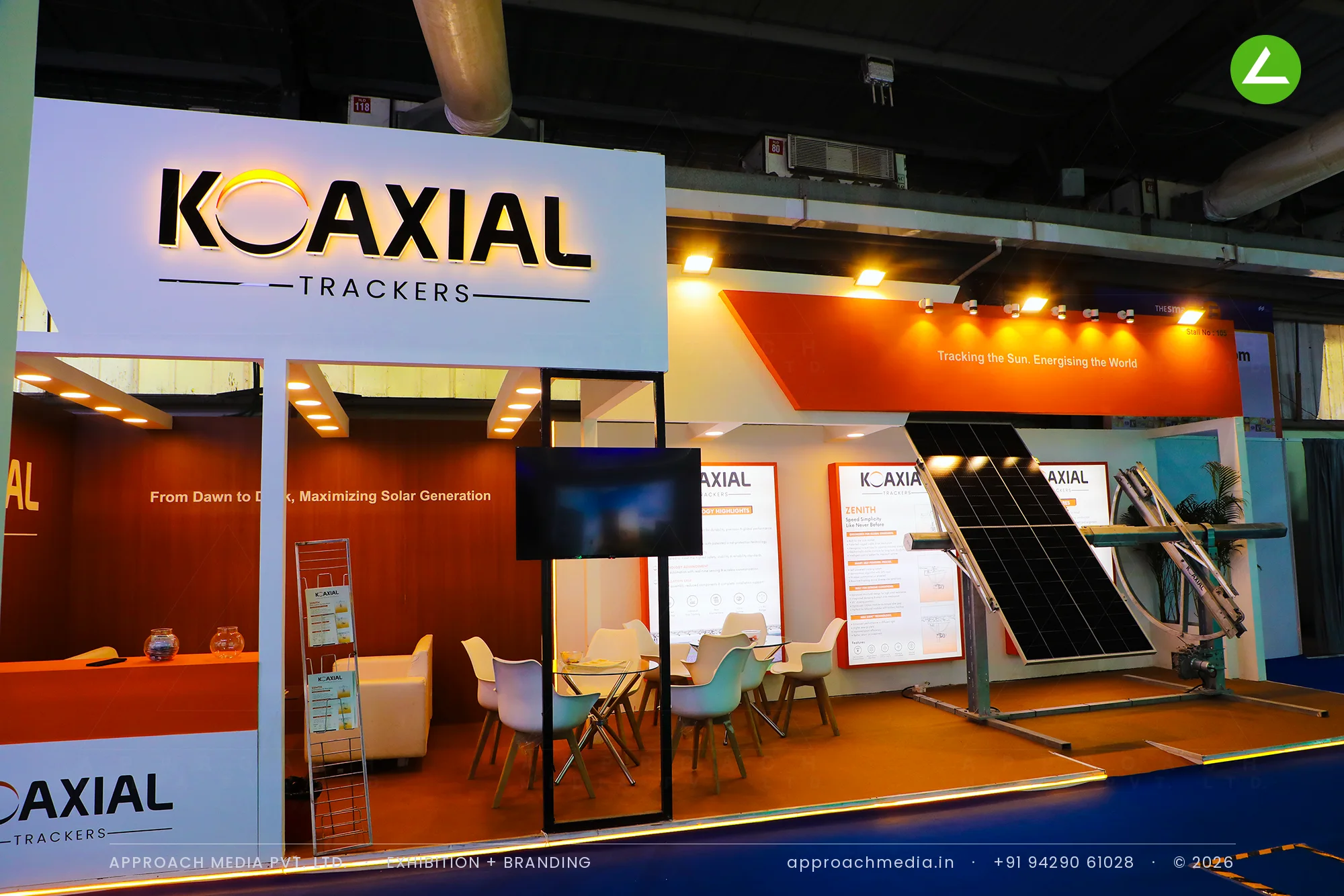 Koaxial Trackers Exhibition Stall Design at Intersolar India Gandhinagar 2026 — photo 3