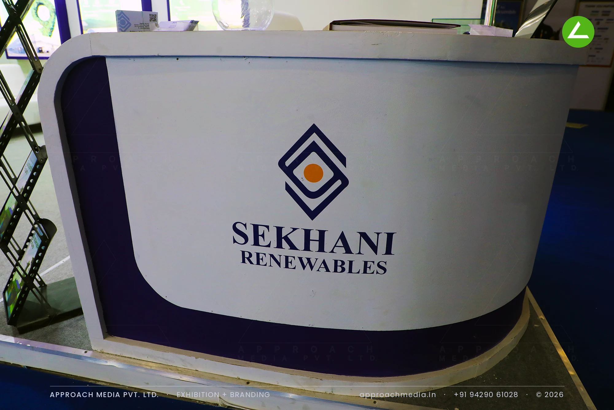 Sekhani Renewables PV materials stand: exhibition stall design at Intersolar India Gandhinagar — photo 3