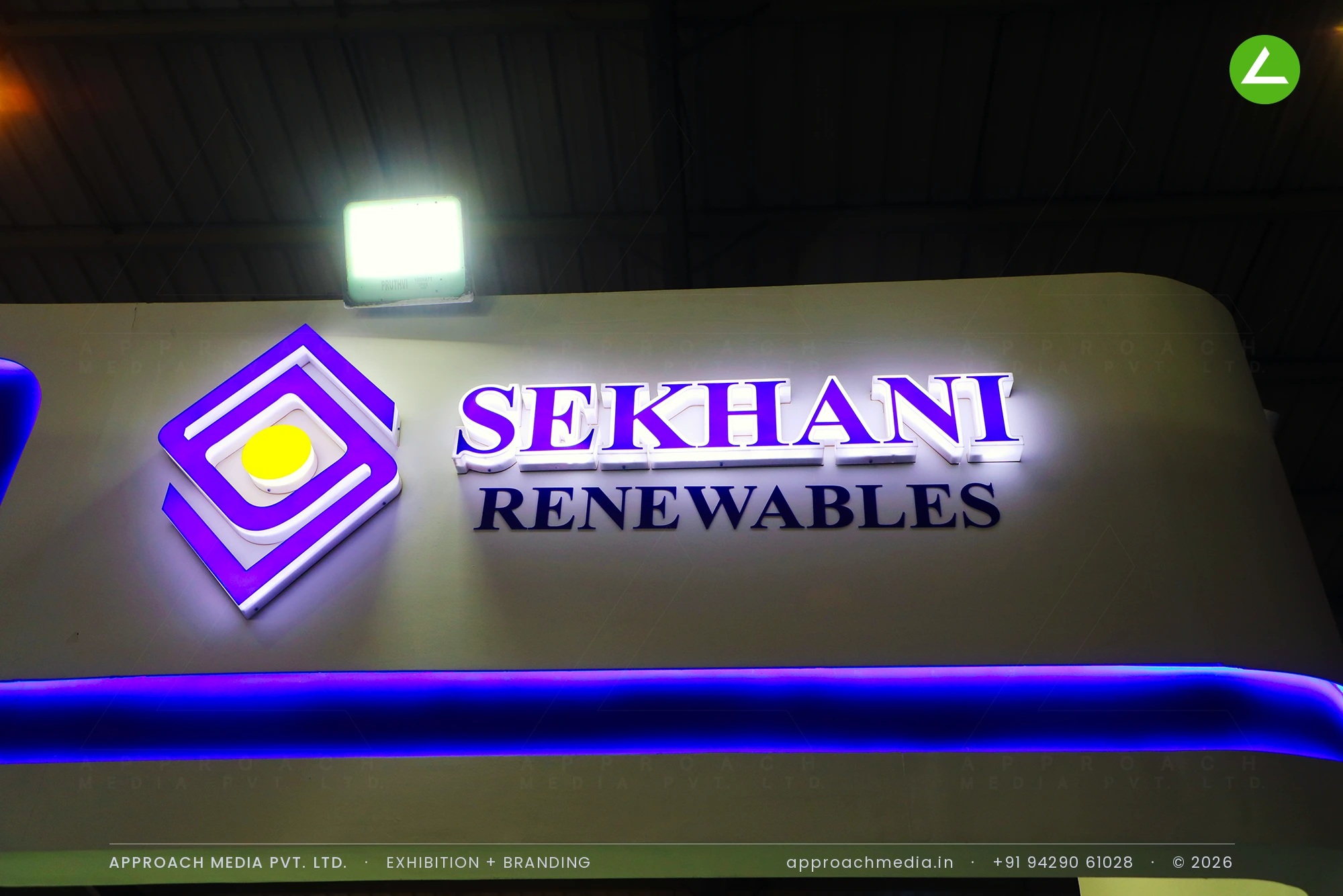 Sekhani Renewables PV materials stand: exhibition stall design at Intersolar India Gandhinagar — photo 4