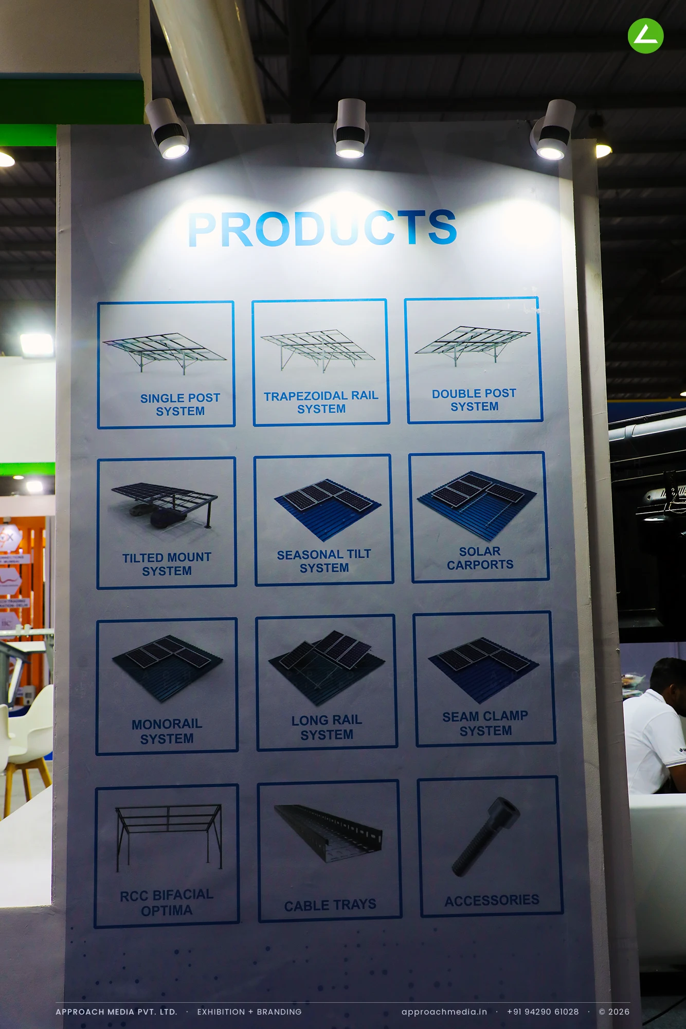 Mounting structures on show: Solnxt Energy exhibition stall design at Intersolar India Gandhinagar — photo 4