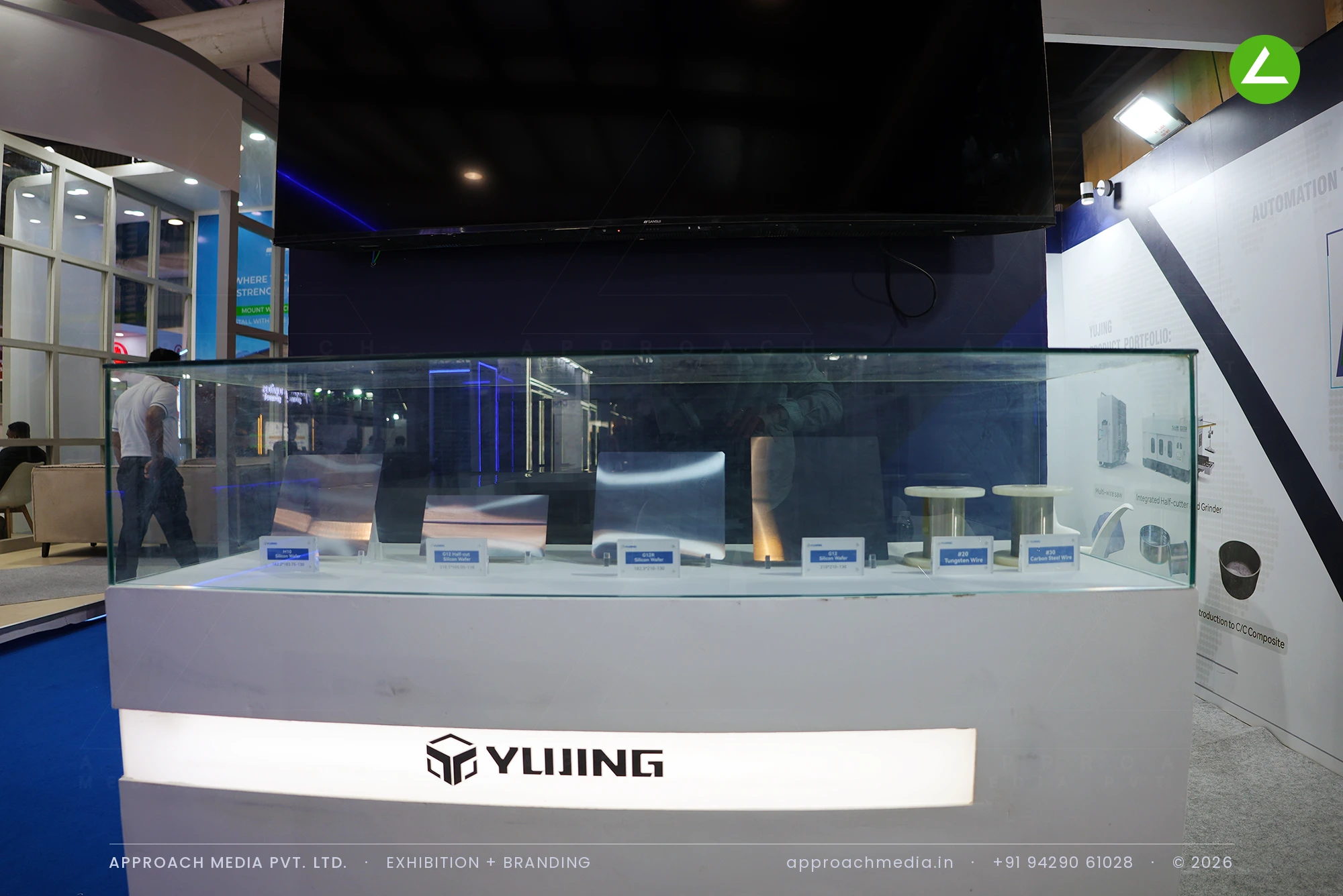 Wafer line specialist Yujing: exhibition stall design at Intersolar India Gandhinagar — photo 3