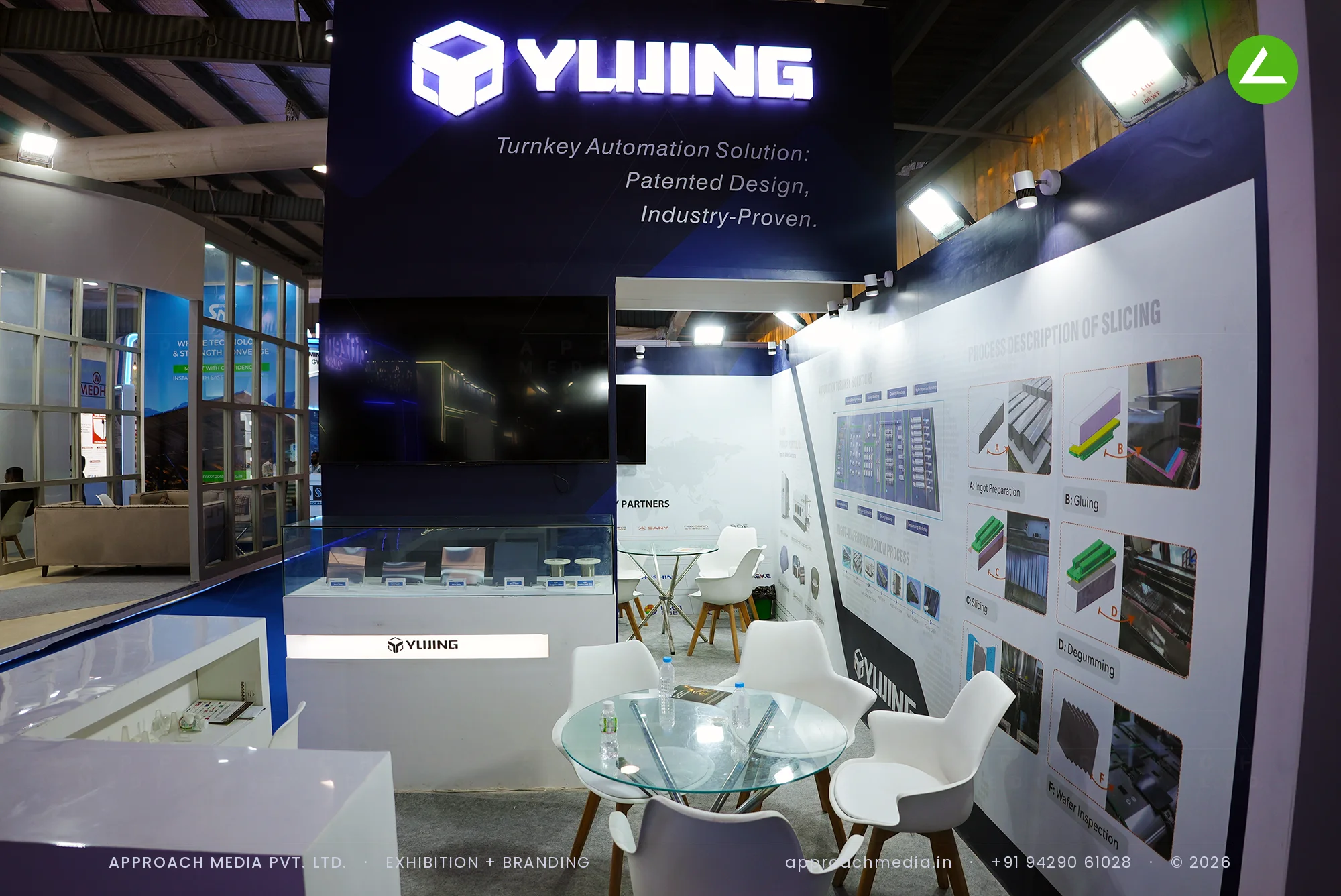 Wafer line specialist Yujing: exhibition stall design at Intersolar India Gandhinagar — photo 2