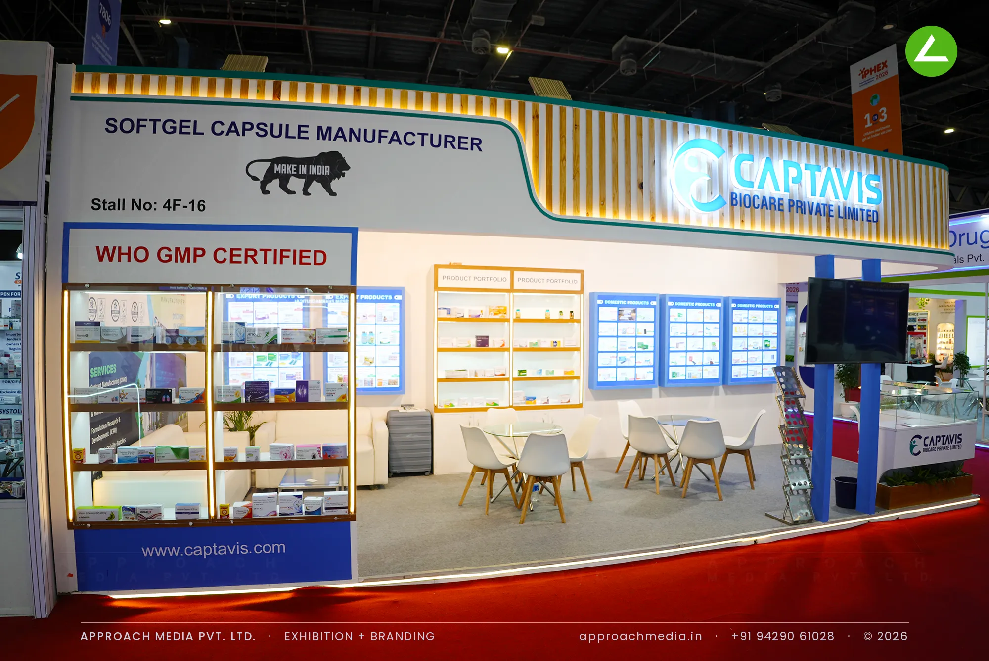 Captavis Biocare Private Limited: 24 sqm Exhibition Stall Design at IPHEX New Delhi 2026 — photo 3