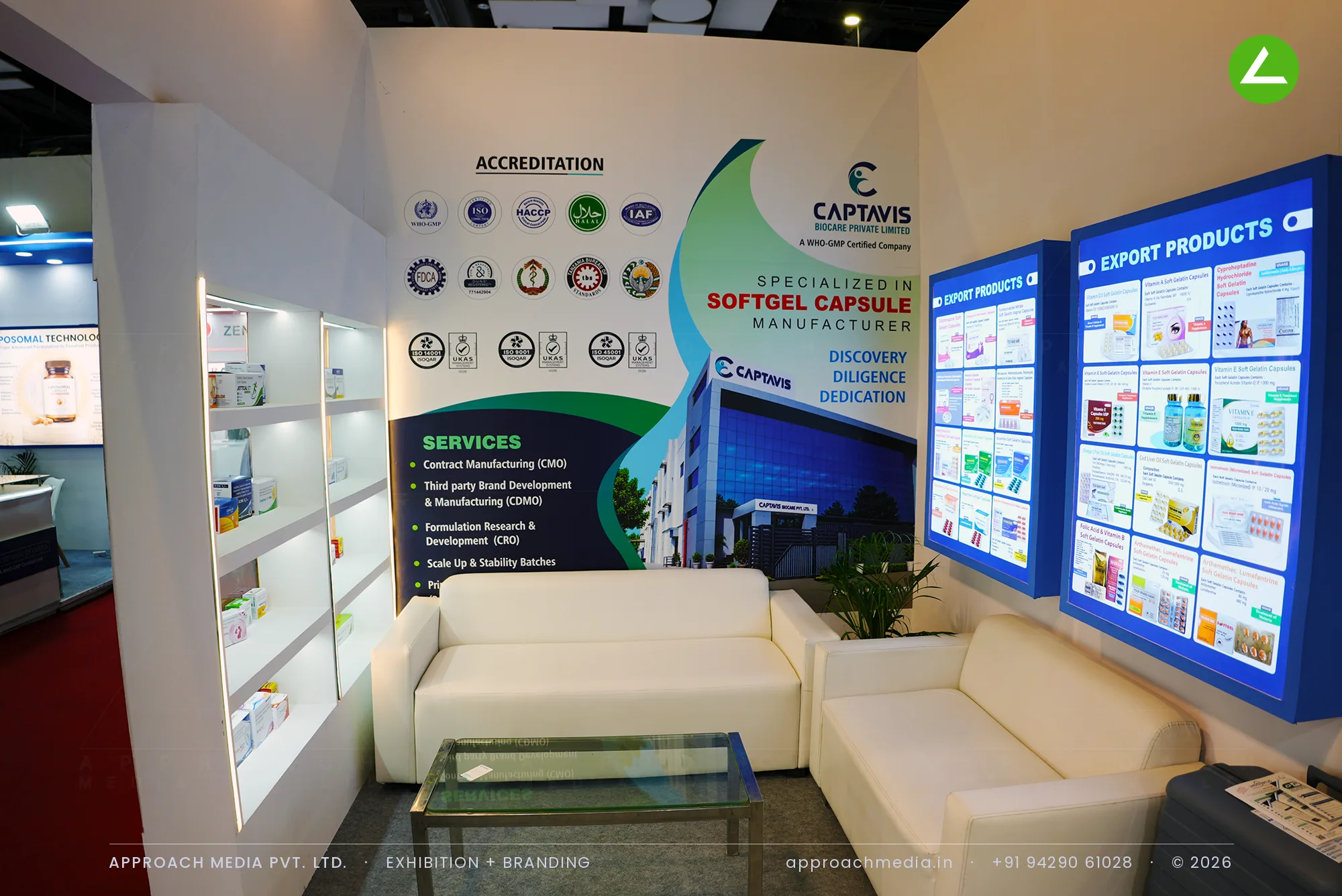 Captavis Biocare Private Limited: 24 sqm Exhibition Stall Design at IPHEX New Delhi 2026 — photo 4