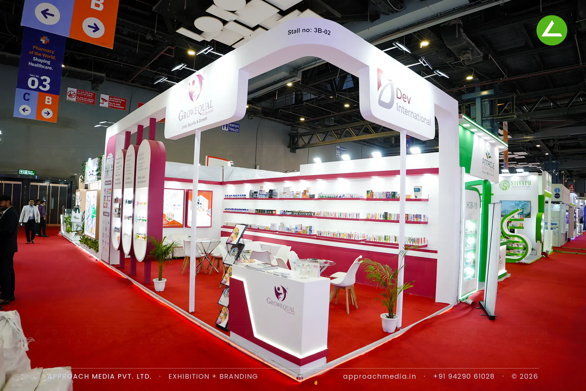 Dev International: 32 sqm Exhibition Stall Design at IPHEX New Delhi 2026 — photo 3