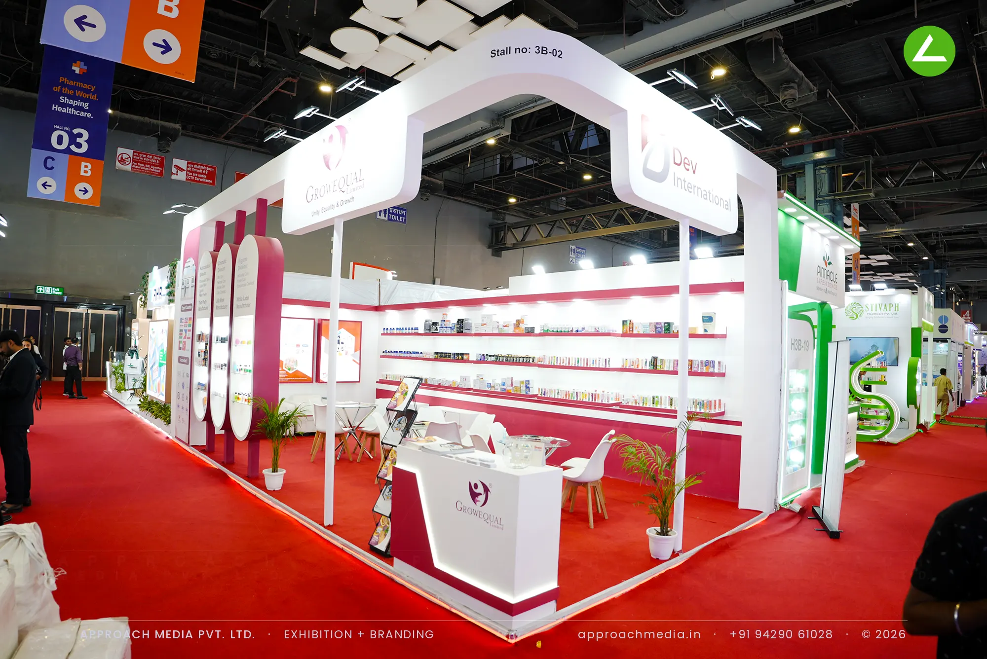 Dev International: 32 sqm Exhibition Stall Design at IPHEX New Delhi 2026 — photo 2