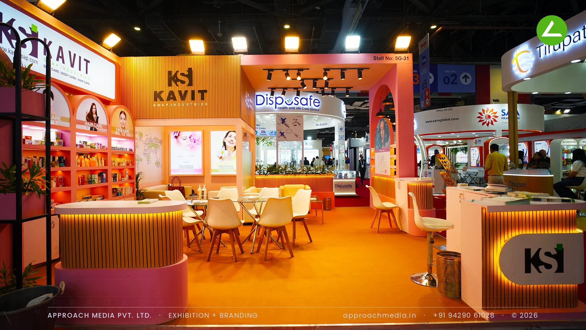 Kavit Soap Industries: 36 sqm Exhibition Stall Design at IPHEX New Delhi 2026 — photo 3