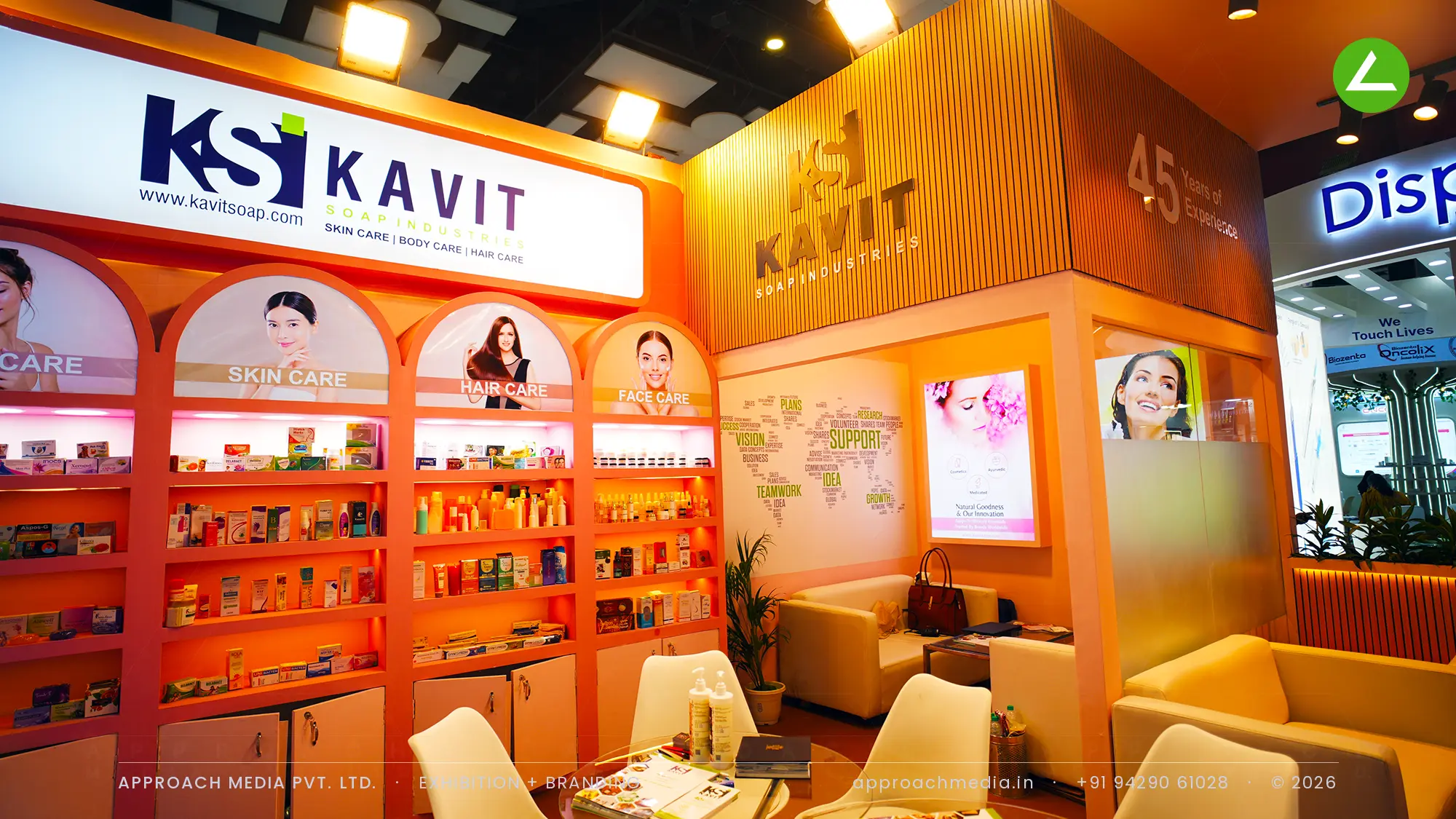 Kavit Soap Industries: 36 sqm Exhibition Stall Design at IPHEX New Delhi 2026 — photo 4