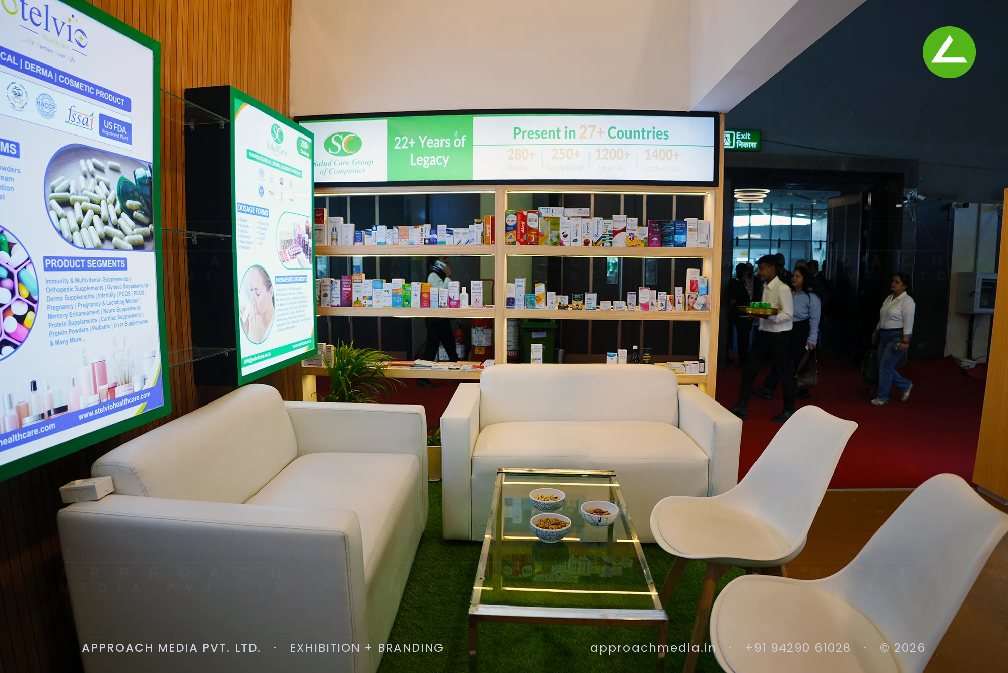Salud Care Group of Companies: 42 sqm Exhibition Stall Design at IPHEX New Delhi 2026 — photo 3