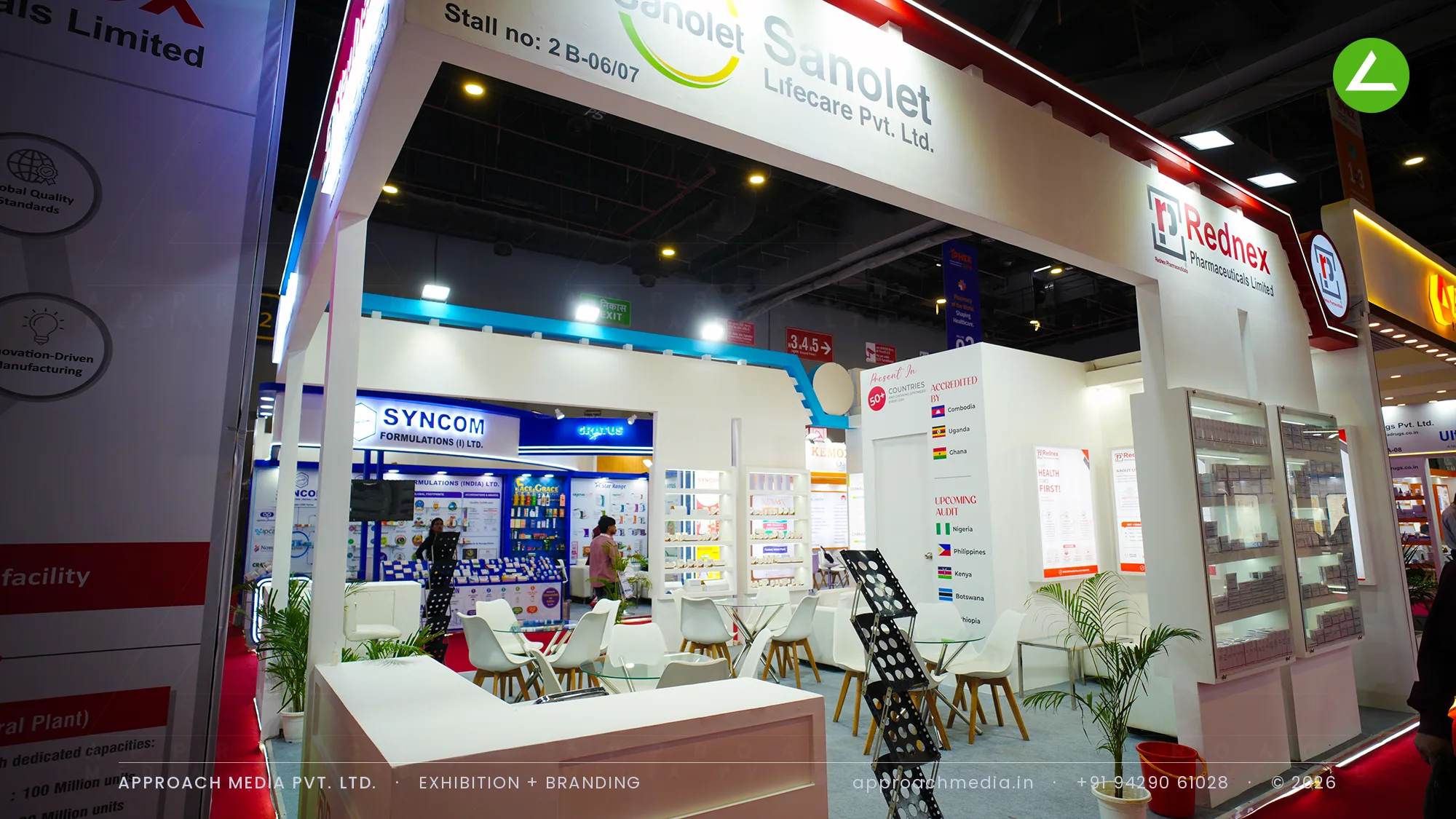 Sanolet Randex: 36 sqm Exhibition Stall Design at IPHEX New Delhi 2026 — photo 3