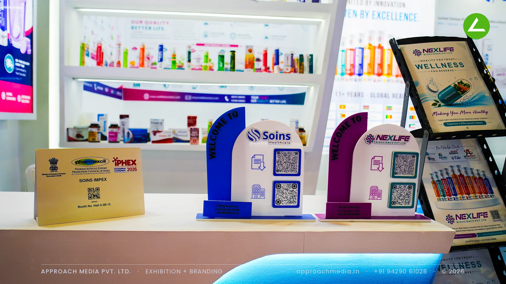 Soins: 24 sqm Exhibition Stall Design at IPHEX New Delhi 2026 — photo 3