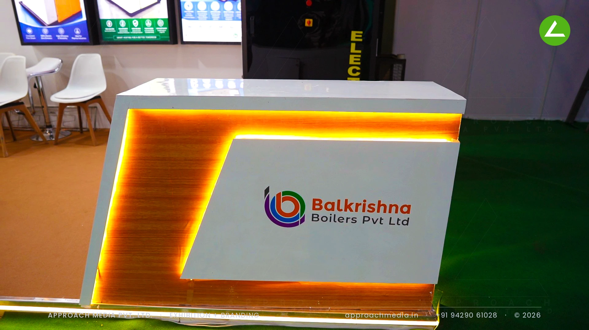 Balkrishna Boilers: 18 sqm Exhibition Stall Design at Pharmatech Expo Gandhinagar 2026 — photo 4
