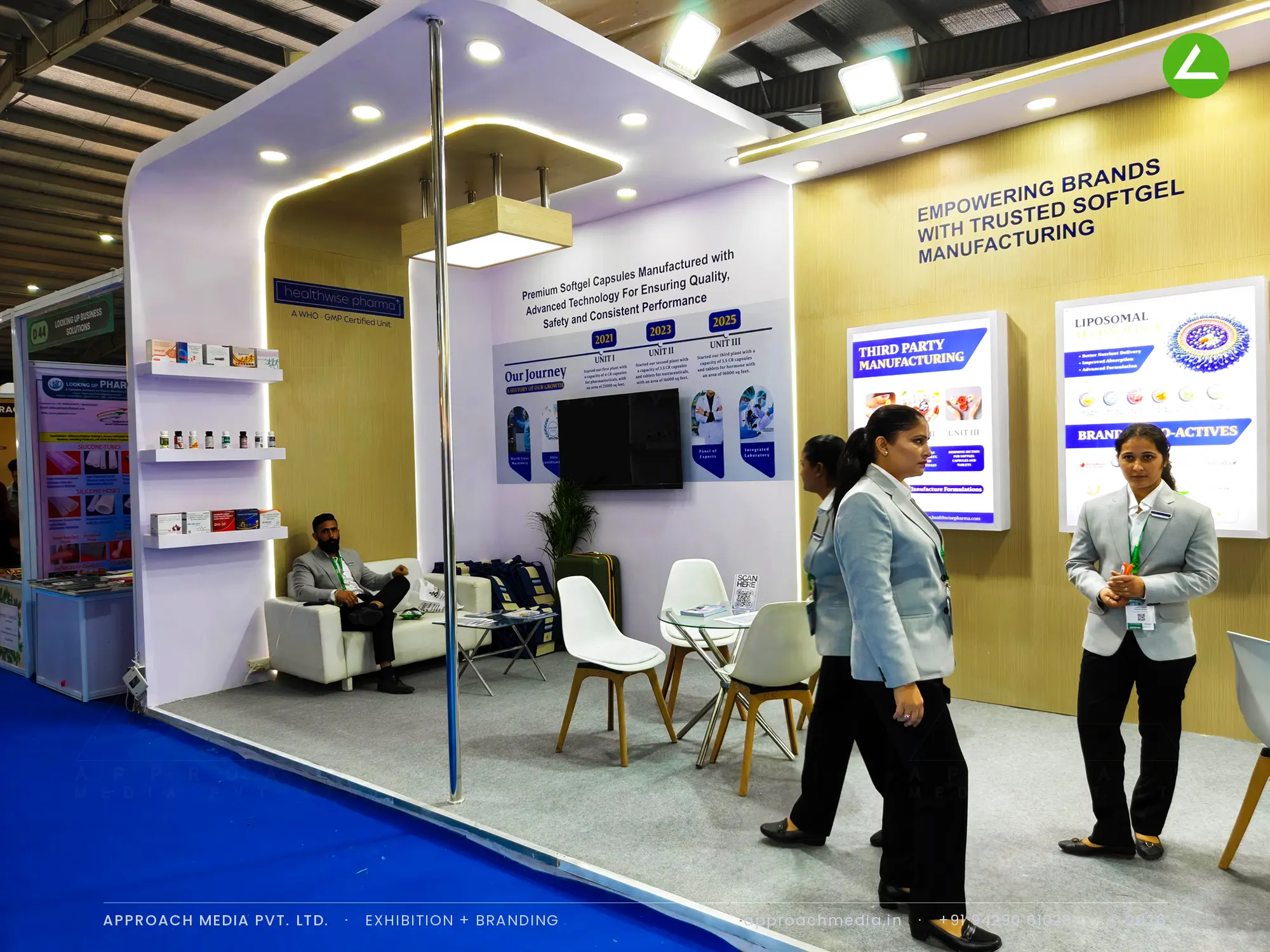 Healthwise Pharma 27 sqm Booth Design at Pharmatech Expo Gandhinagar 2026 — photo 4