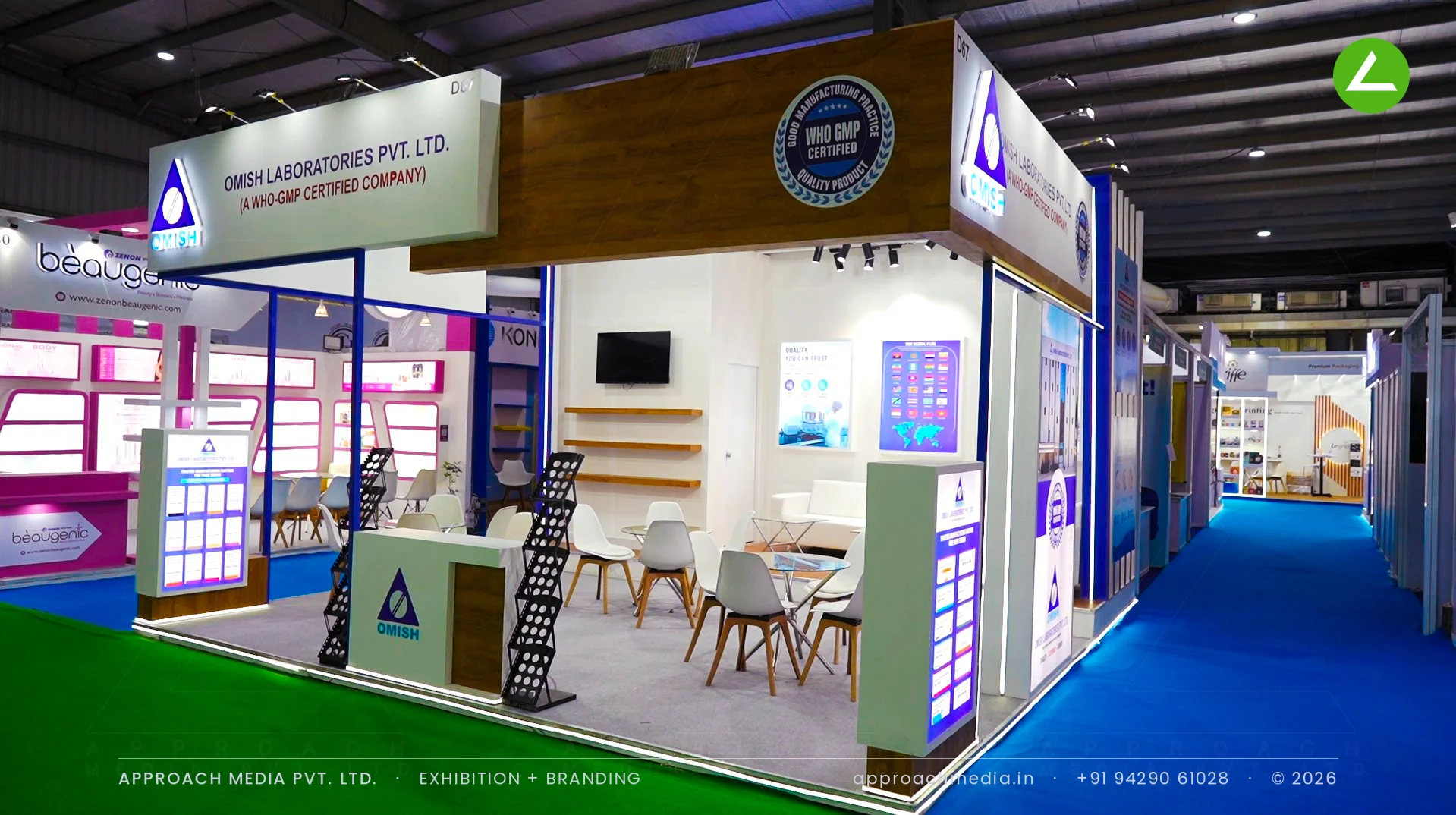 Omish Laboratories 36 sqm Exhibition Stall Design at Pharmatech Expo Gandhinagar — photo 3