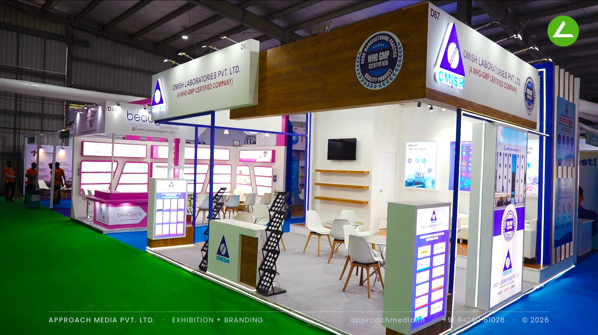 Omish Laboratories 36 sqm Exhibition Stall Design at Pharmatech Expo Gandhinagar — photo 4