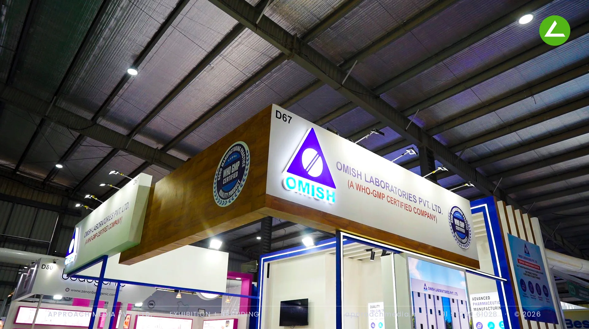 Omish Laboratories 36 sqm Exhibition Stall Design at Pharmatech Expo Gandhinagar — photo 2