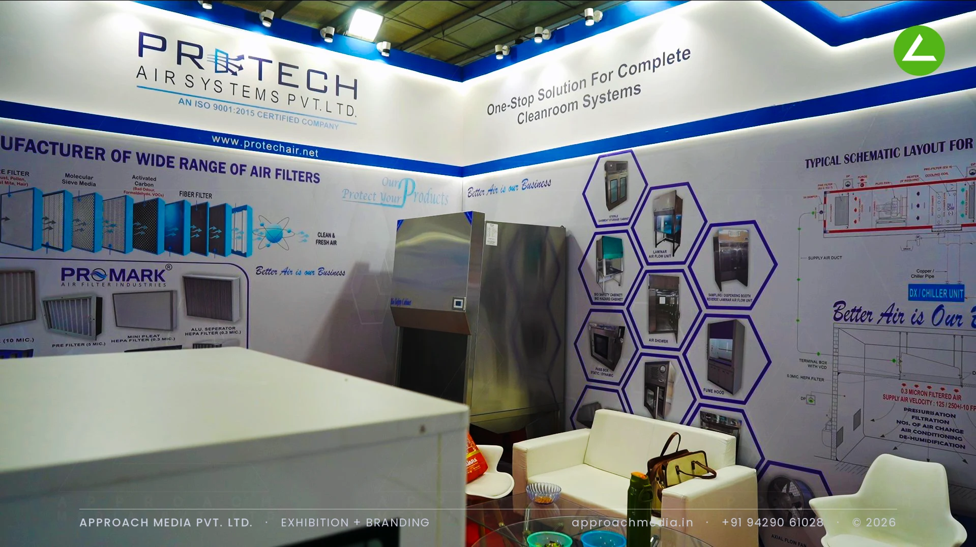 Protech Air Systems: 18 sqm Exhibition Stall Design at Pharmatech Expo Gandhinagar — photo 3