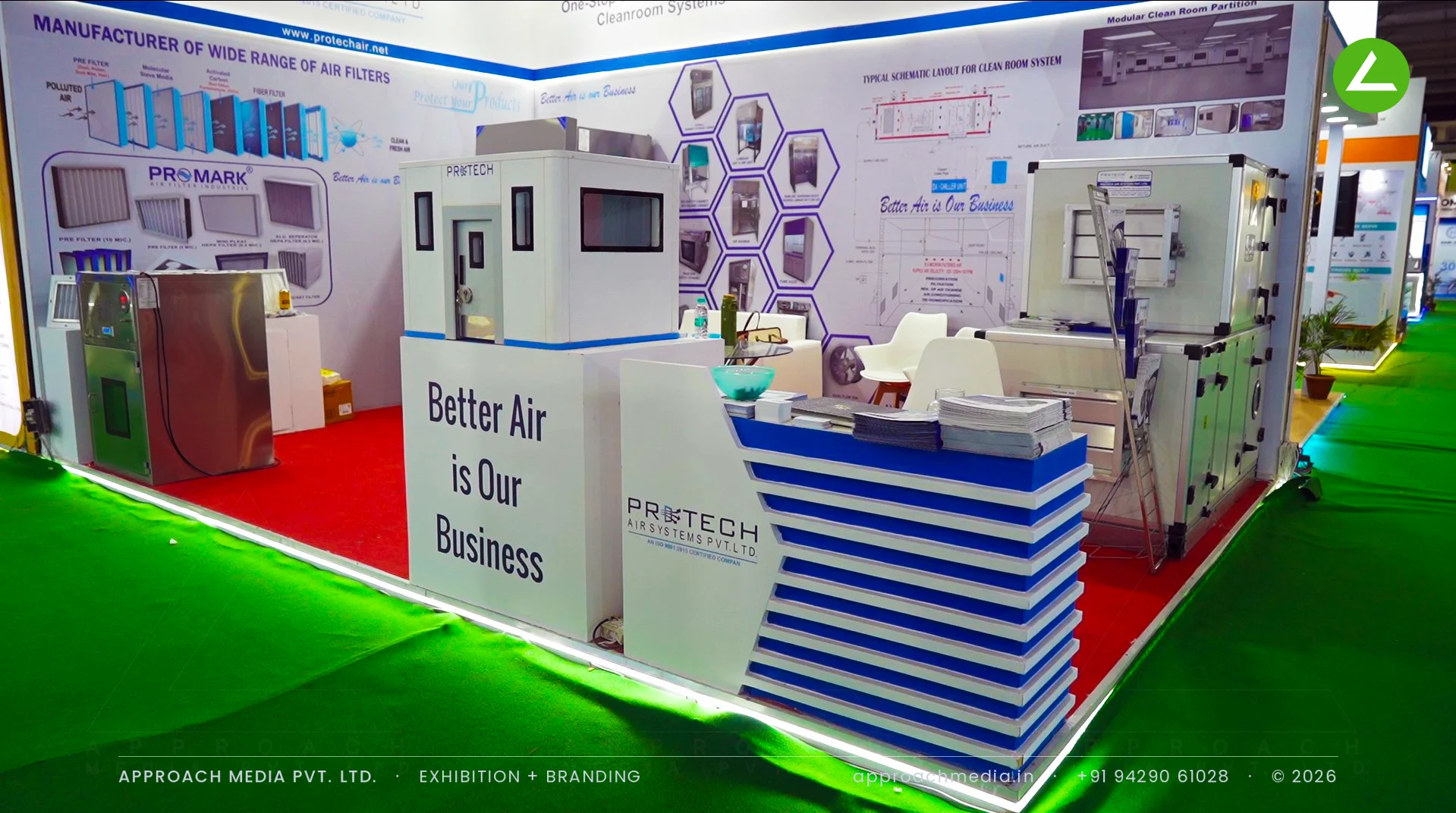Protech Air Systems: 18 sqm Exhibition Stall Design at Pharmatech Expo Gandhinagar — photo 4